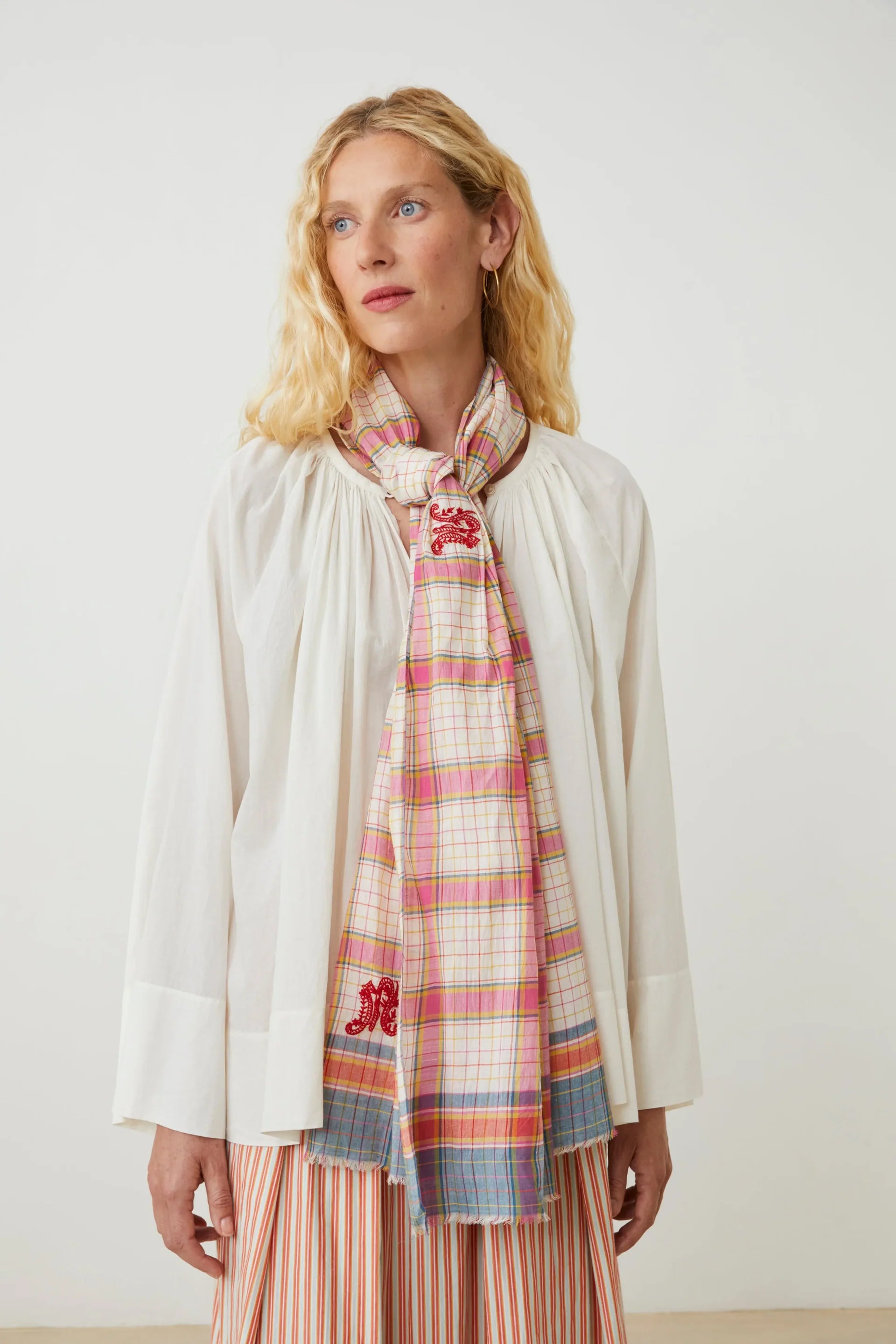 Moismont Alphabet 825 Scarf in Pop Pink