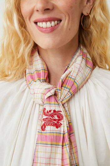 Moismont Alphabet 825 Scarf in Pop Pink