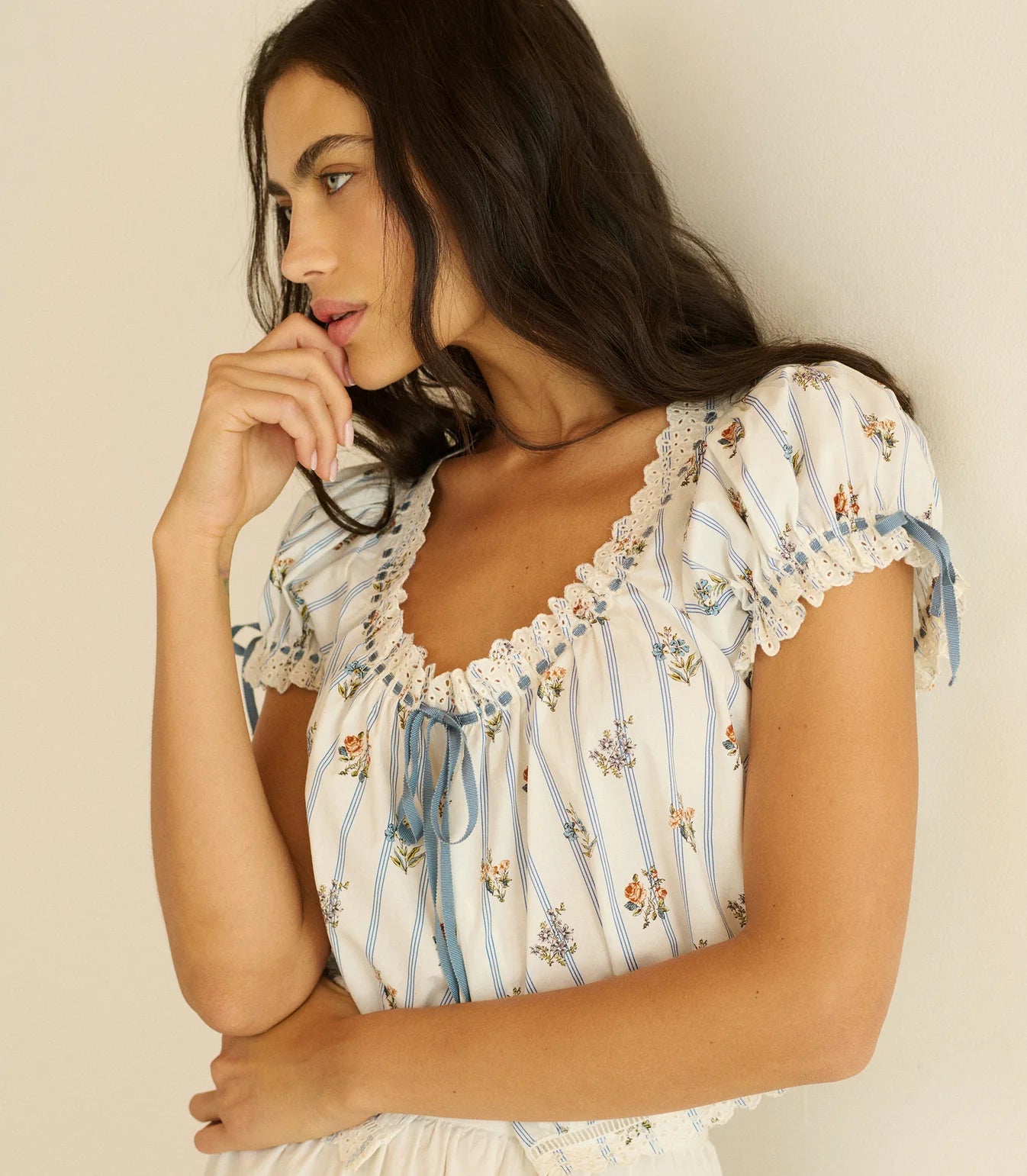 DÔEN Nera Top in Fleurs De Bordeaux