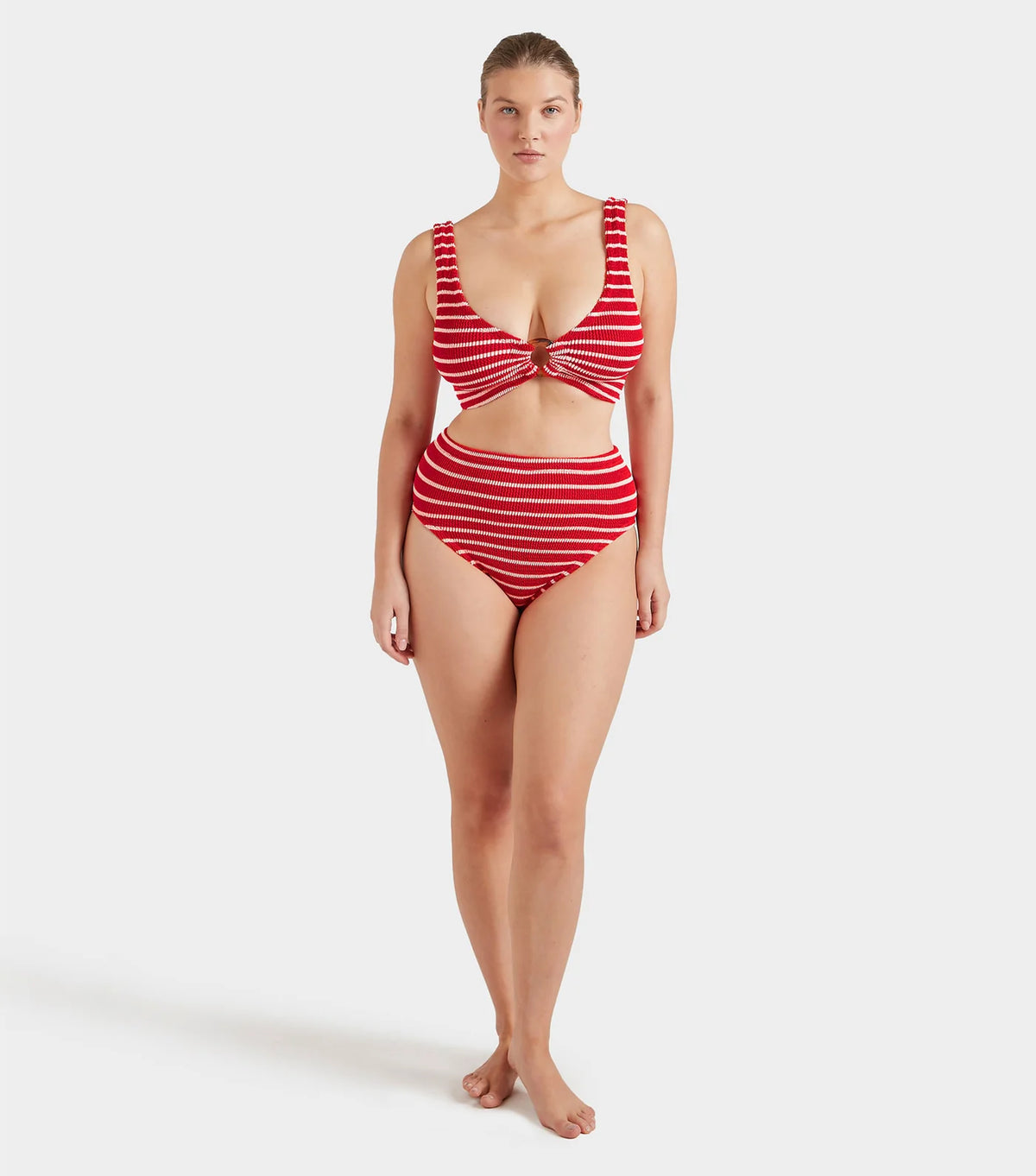HUNZA G Nadine Bikini in Red, White