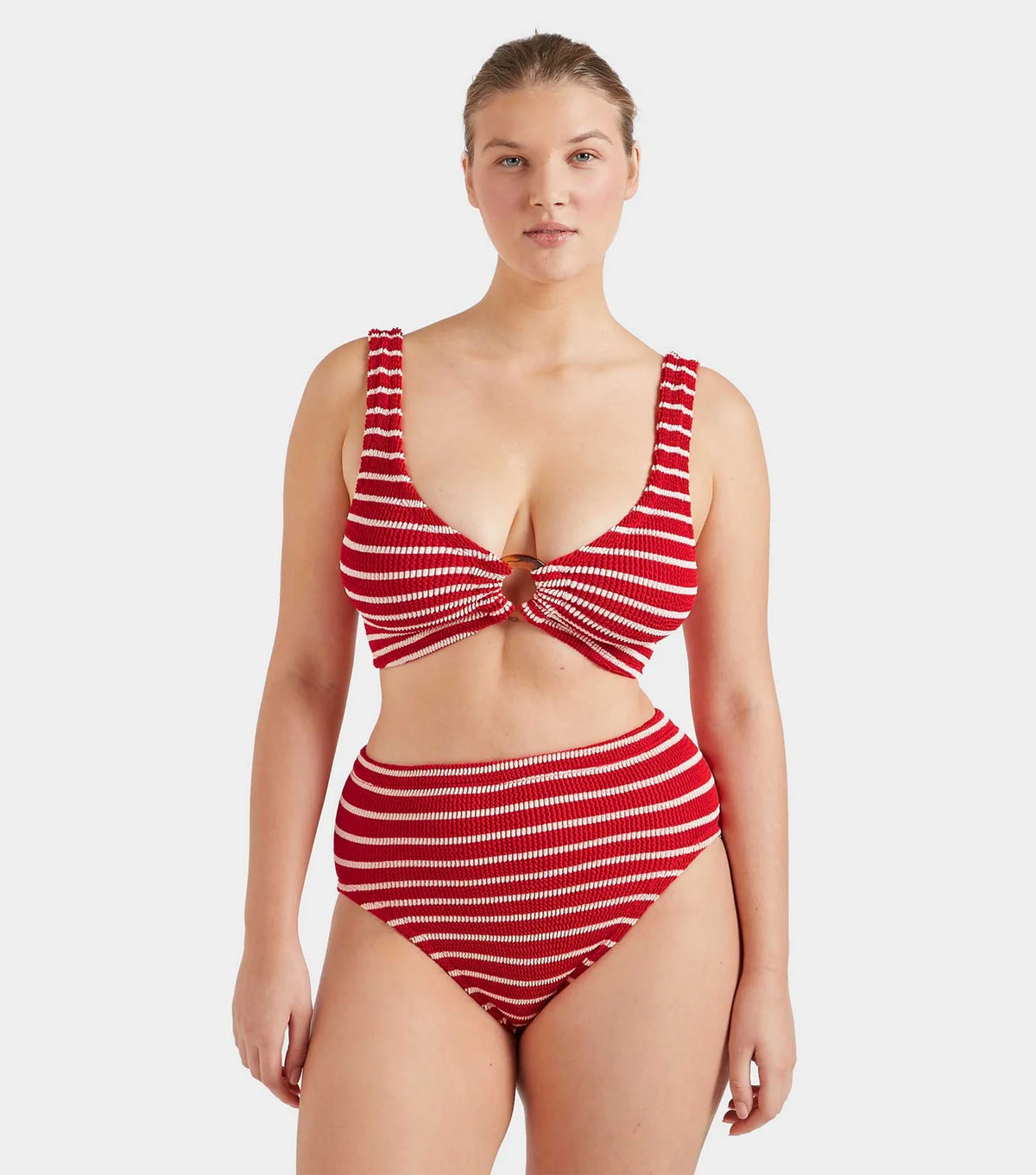 HUNZA G Nadine Bikini in Red, White
