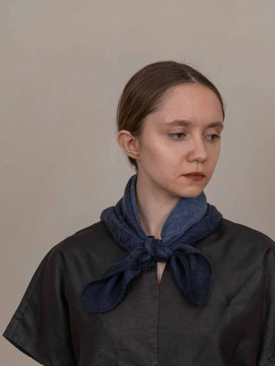 Oats & Rice Cashmere Foulard- Navy