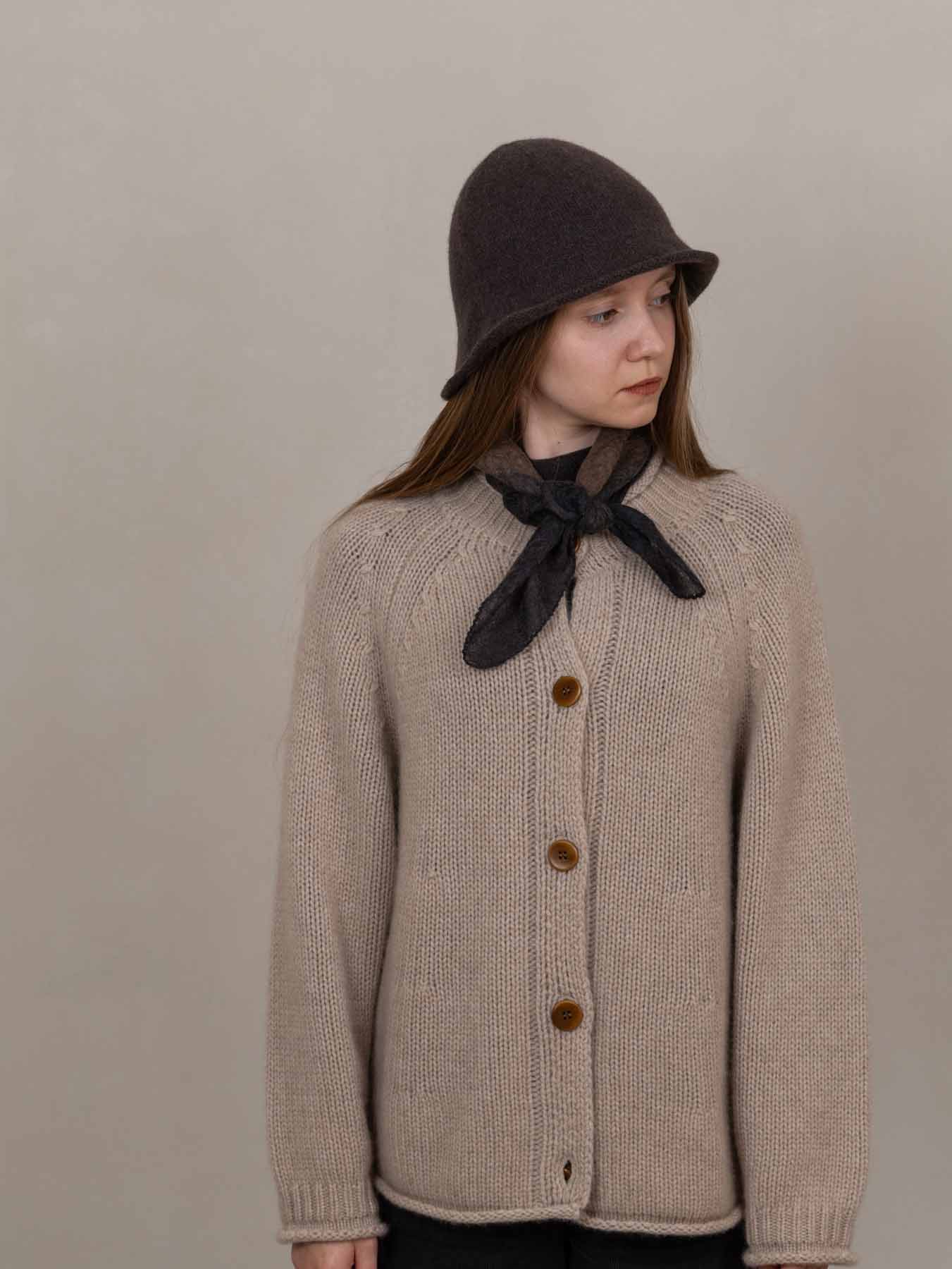 Oats & Rice Cashmere Foulard - Cocoa