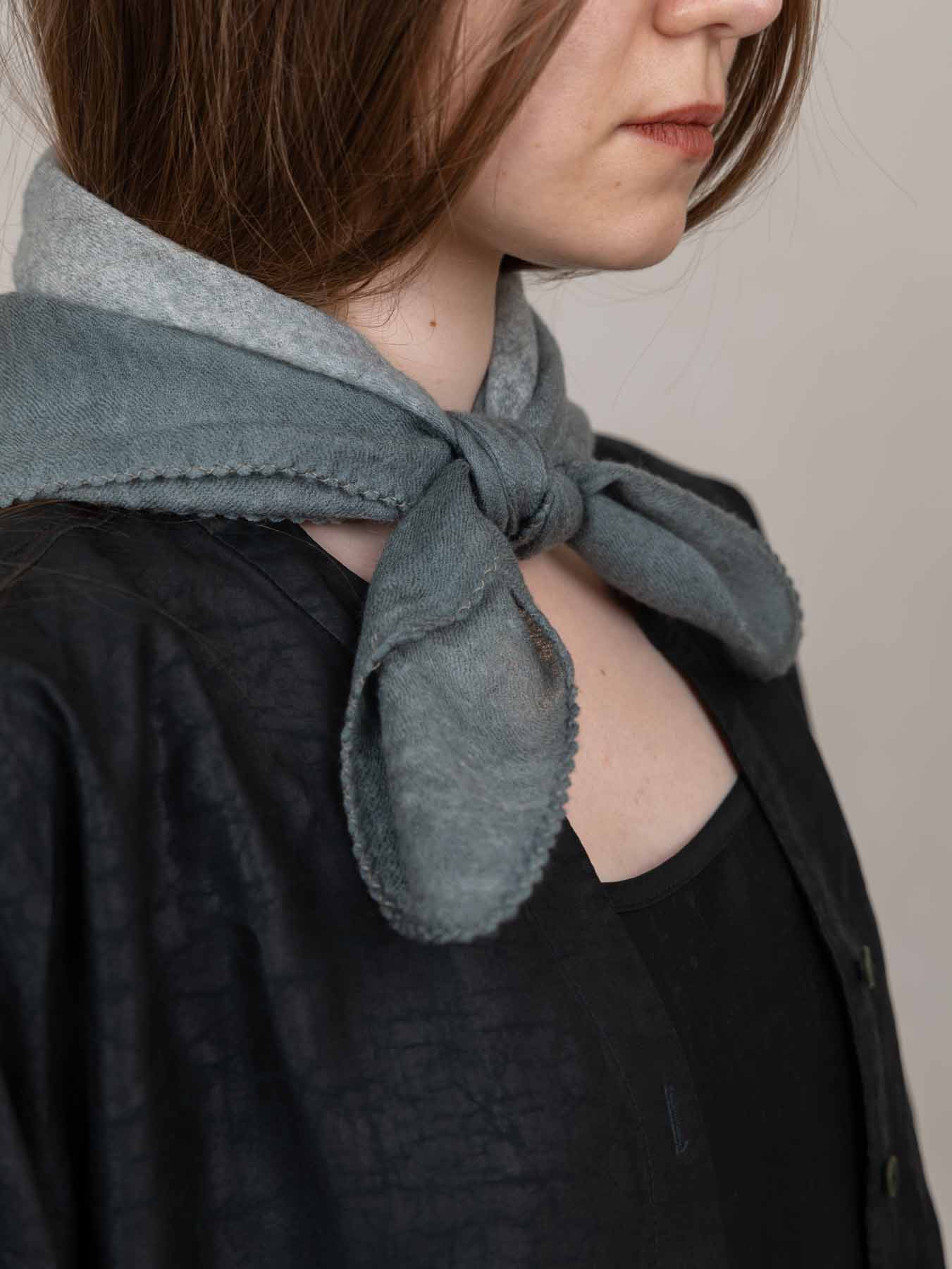 Oats & Rice Cashmere Foulard - Sage