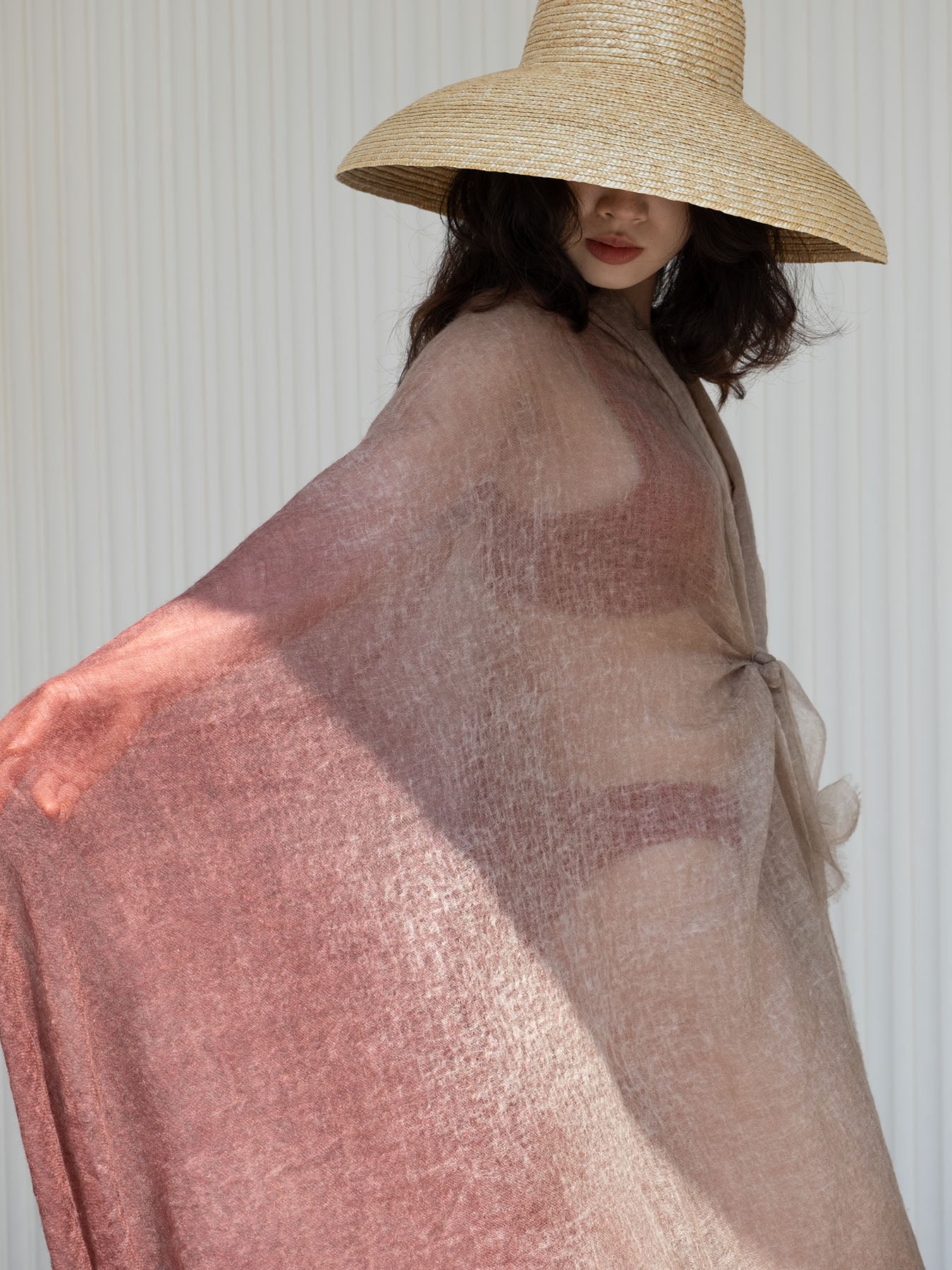 Oats & Rice Cashmere Scarf - Beetroot