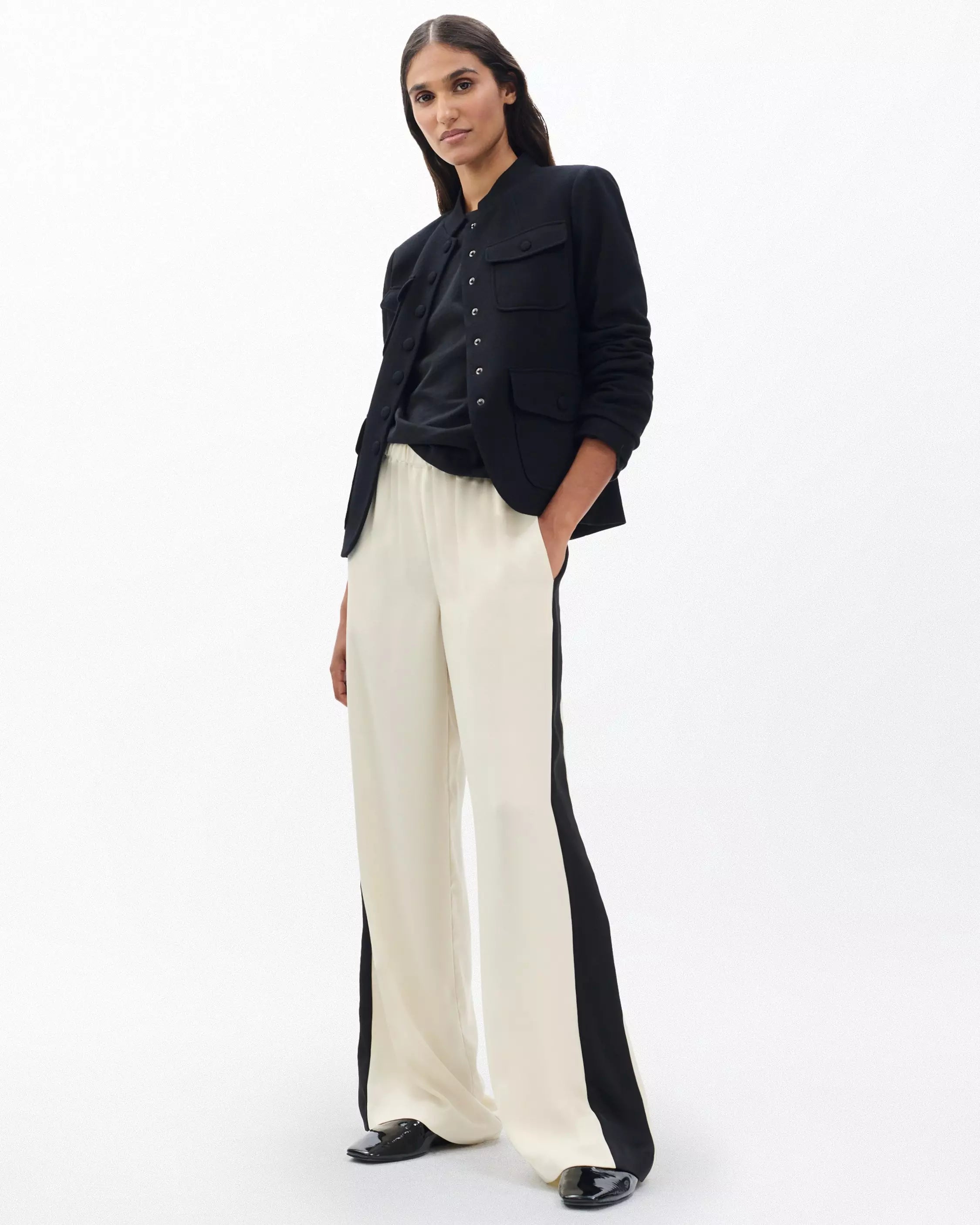 Rag & Bone Olivia Stripe Pant in Turtledove