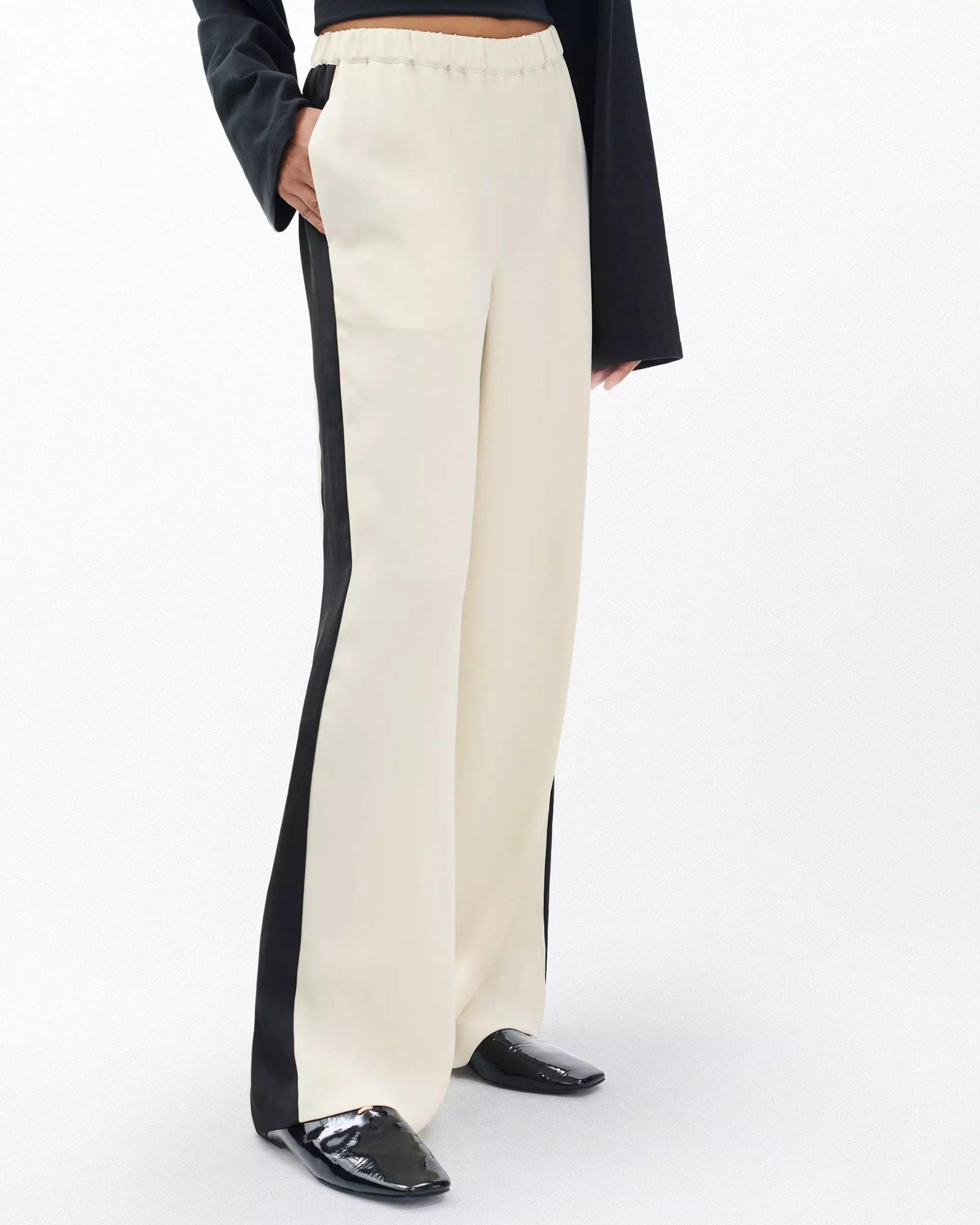 Rag & Bone Olivia Stripe Pant in Turtledove