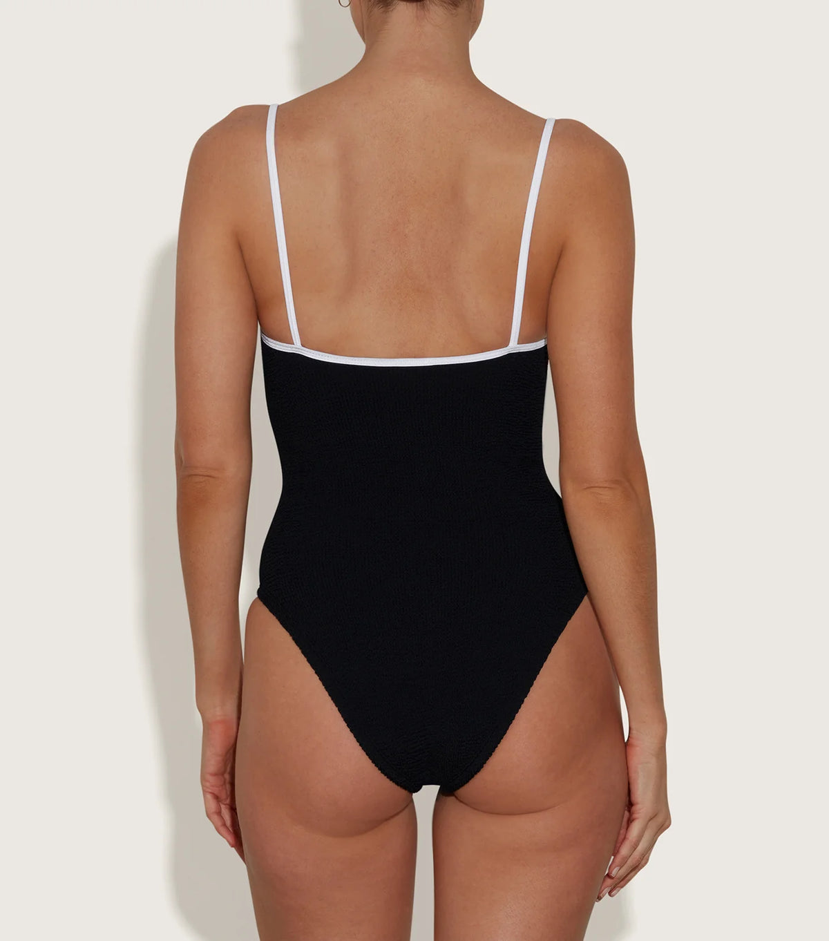 HUNZA G Pamela Swim in Black, White