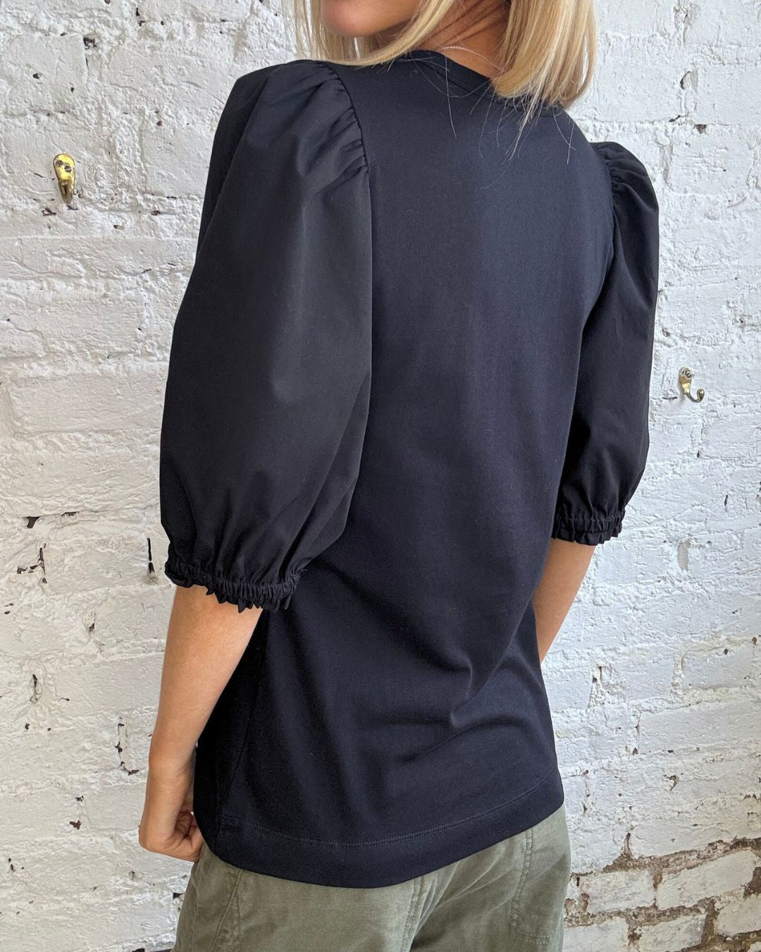 PARK Puff Sleeve Tee in Black