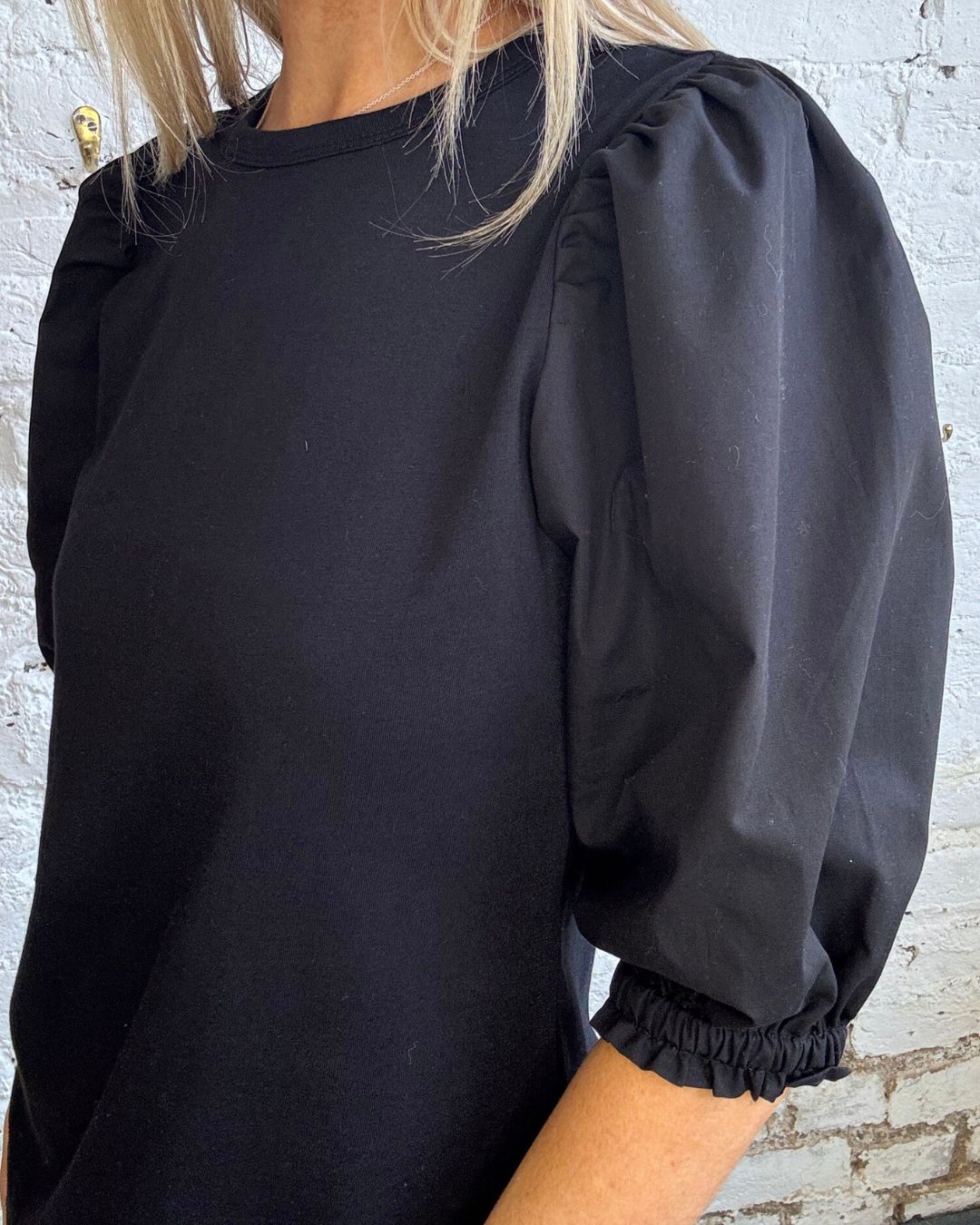 PARK Puff Sleeve Tee in Black