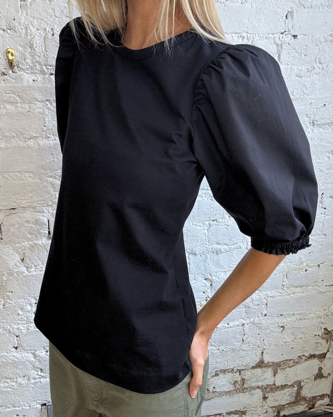 PARK Puff Sleeve Tee in Black