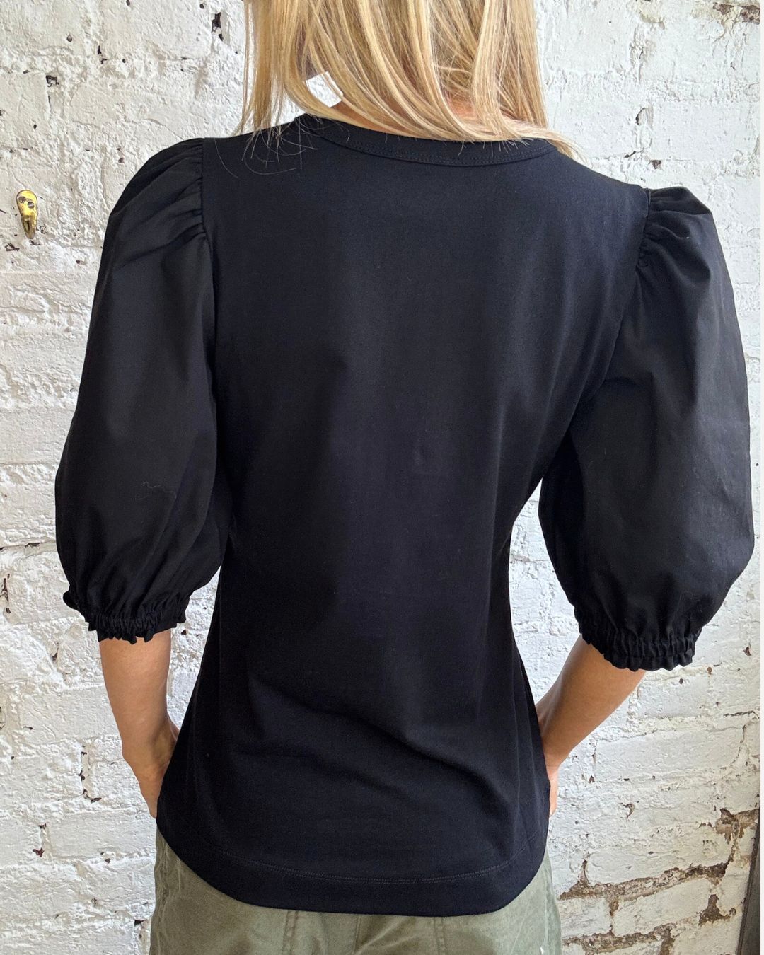 PARK Puff Sleeve Tee in Black