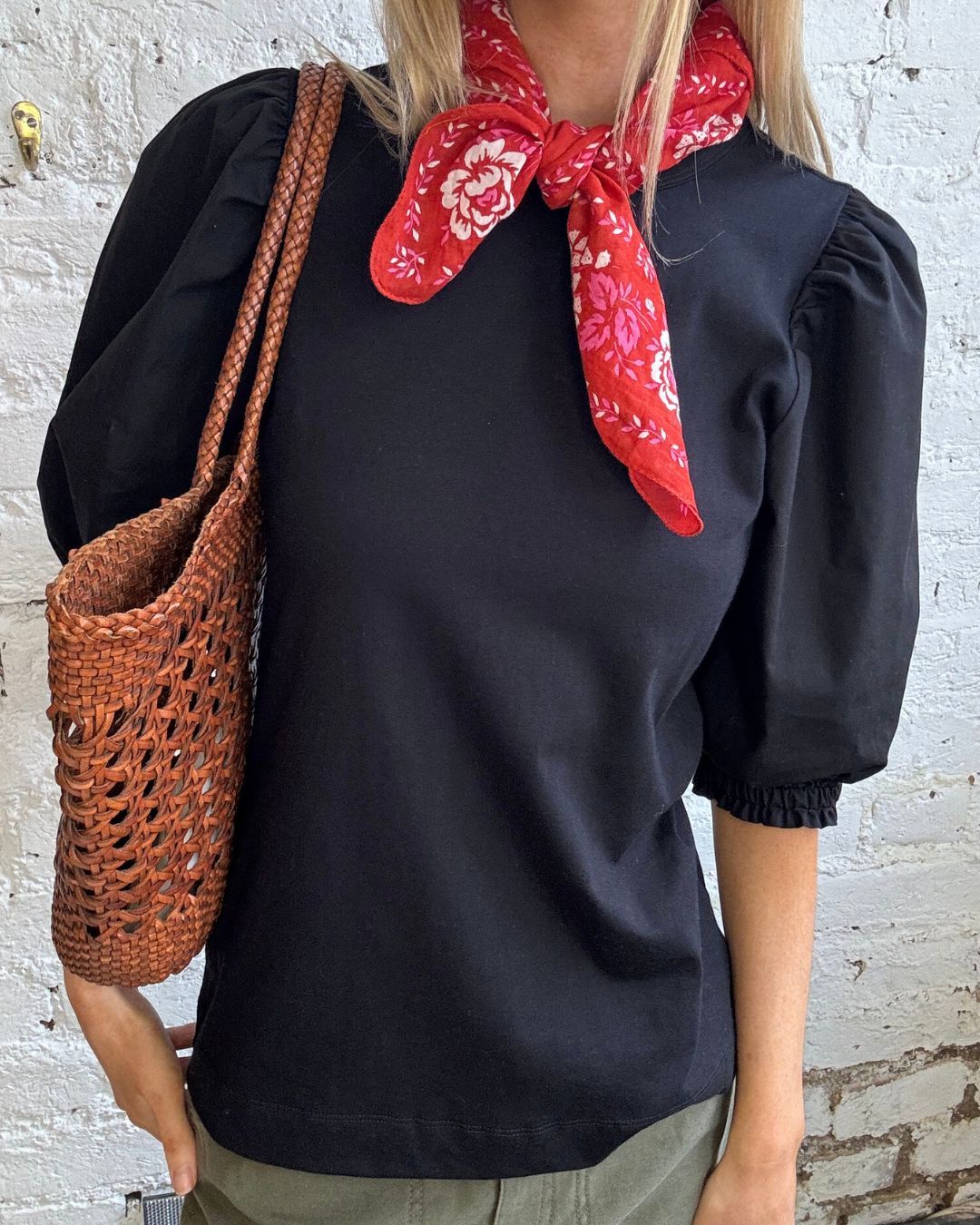 PARK Puff Sleeve Tee in Black