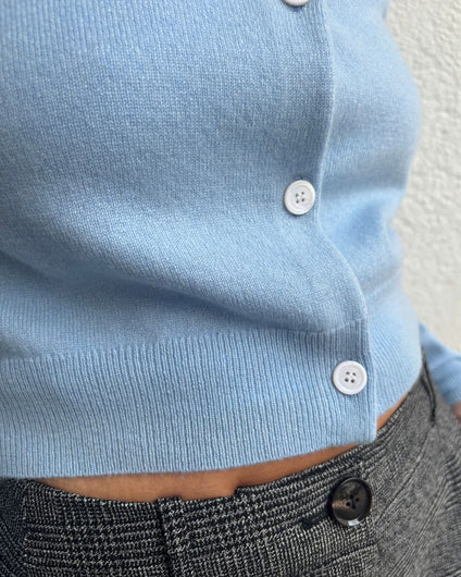 PARK Cashmere Cardigan - Dusty Blue