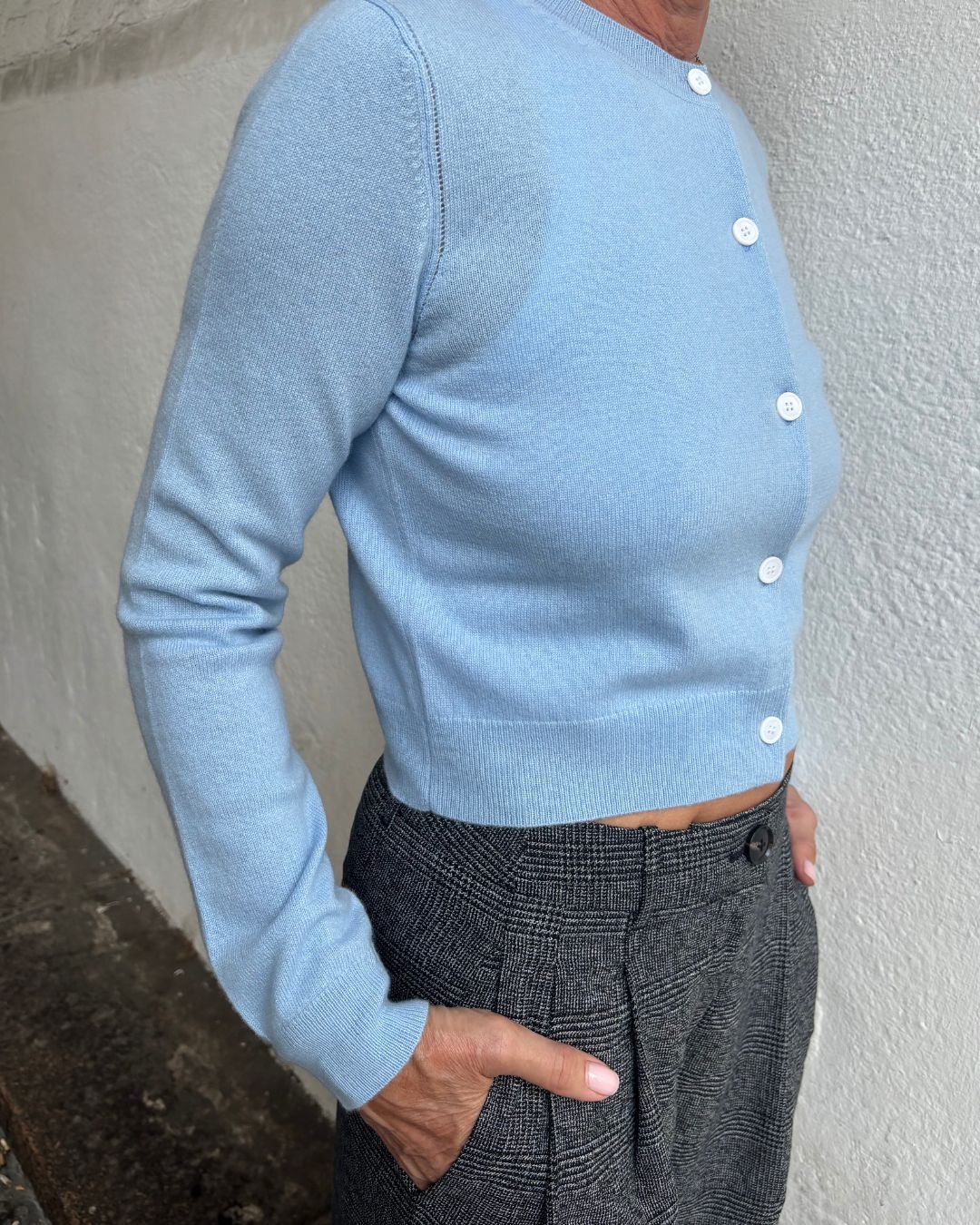PARK Cashmere Cardigan - Dusty Blue