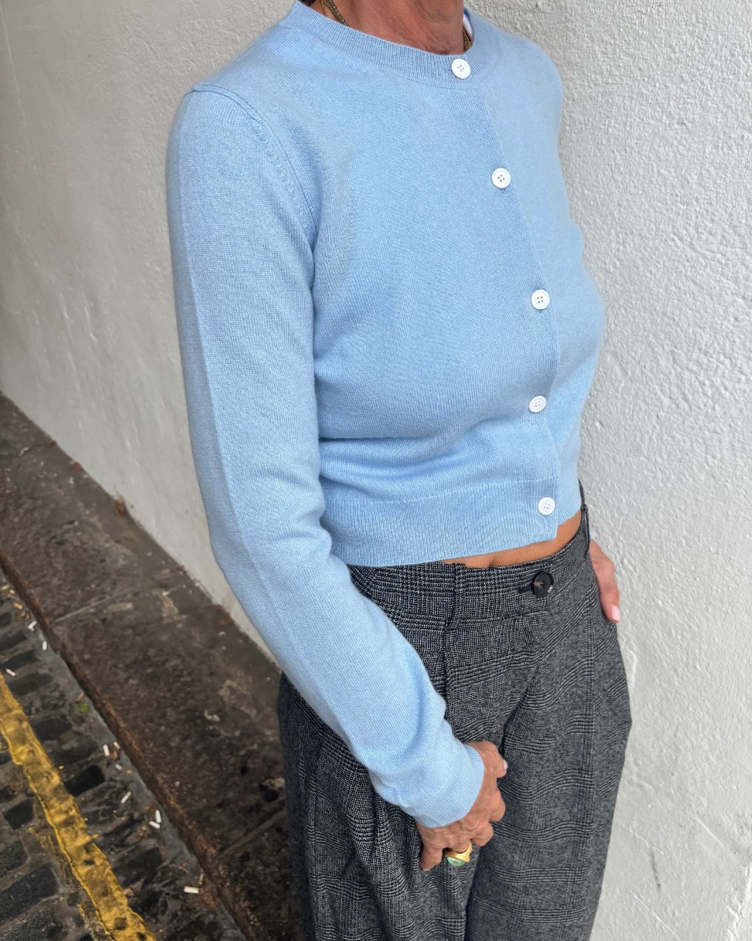 PARK Cashmere Cardigan - Dusty Blue