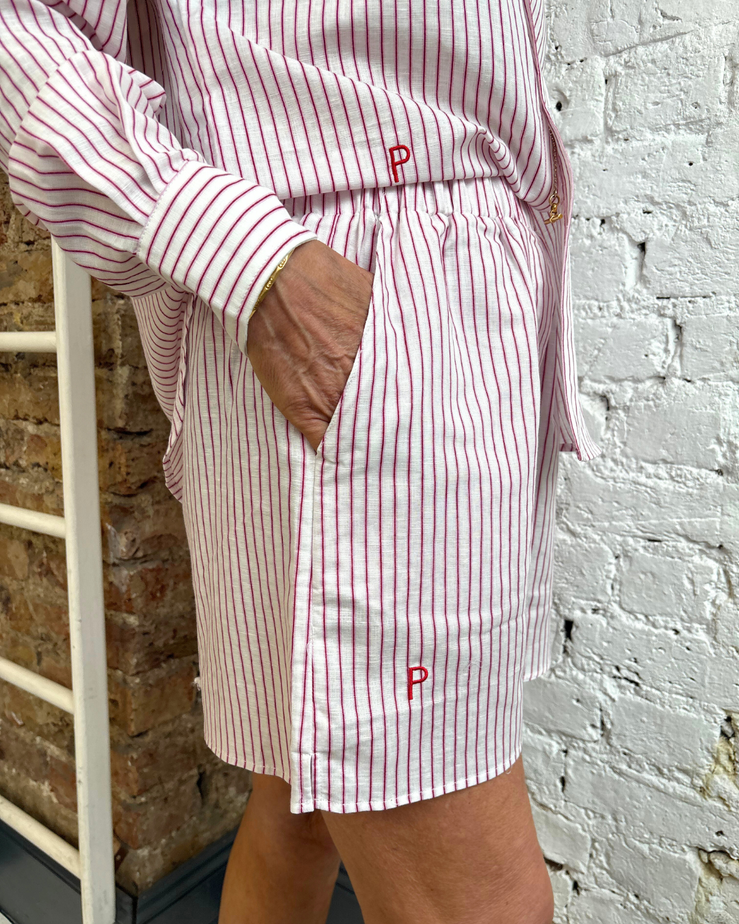 PARK Holiday Shop Resort Shorts in Pink Stripe