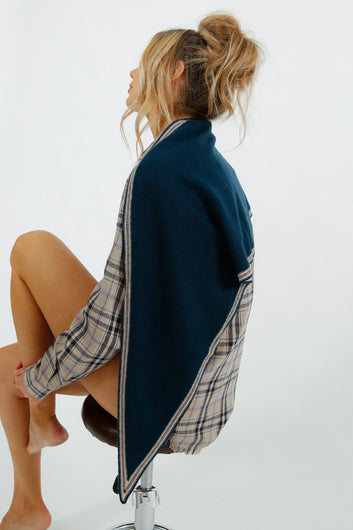 PARK Long Diamond Scarf - Navy