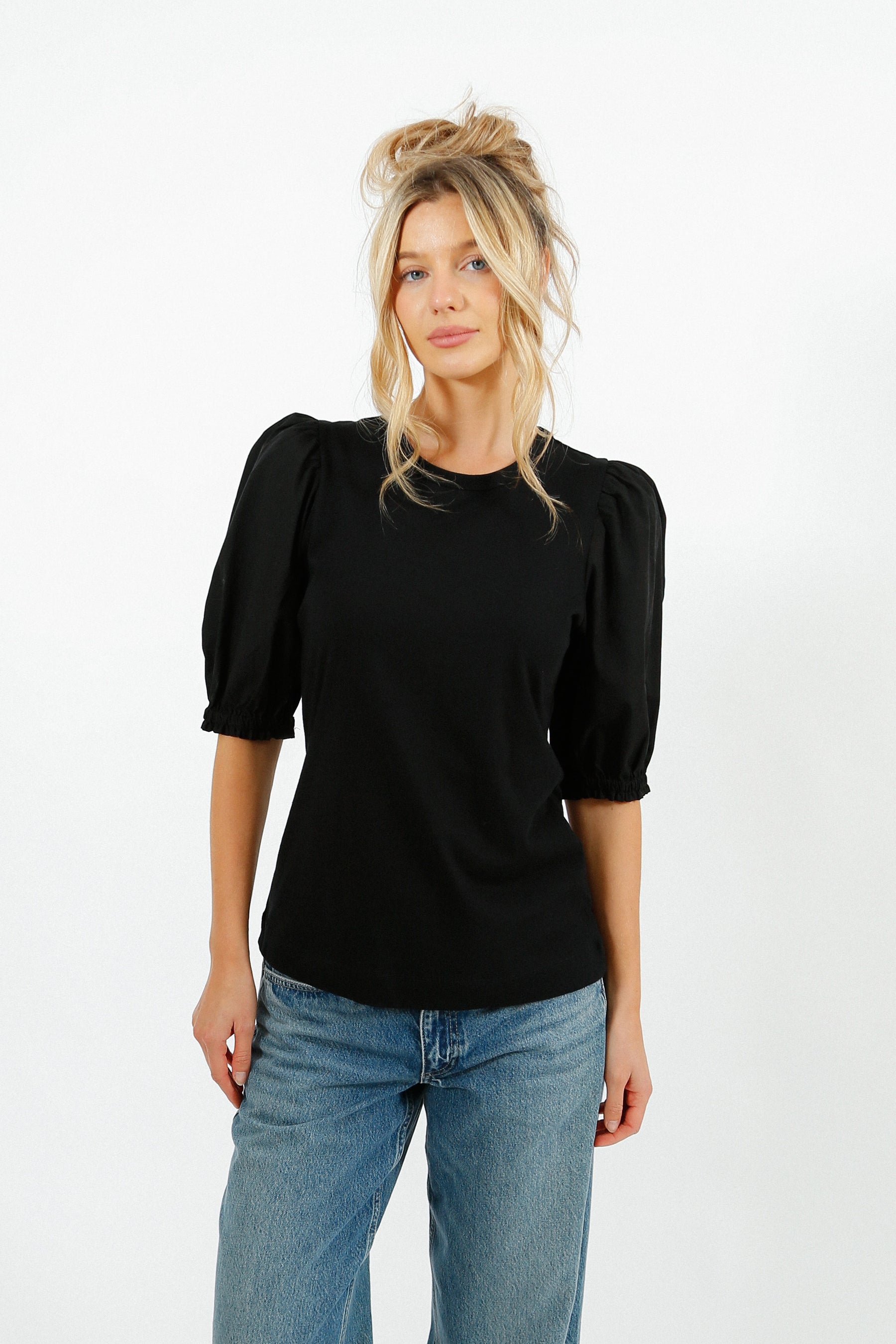 PARK Puff Sleeve Tee in Black