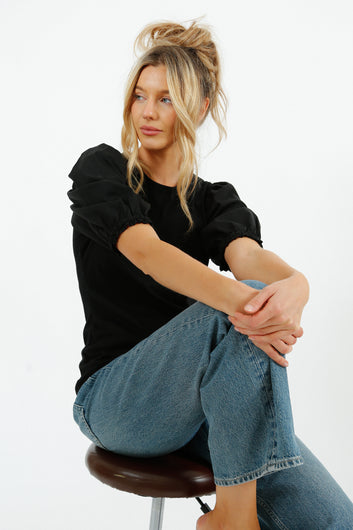 PARK Puff Sleeve Tee in Black