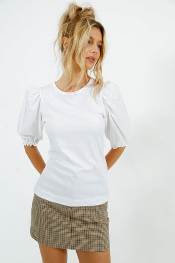 PARK Puff Sleeve Tee in White