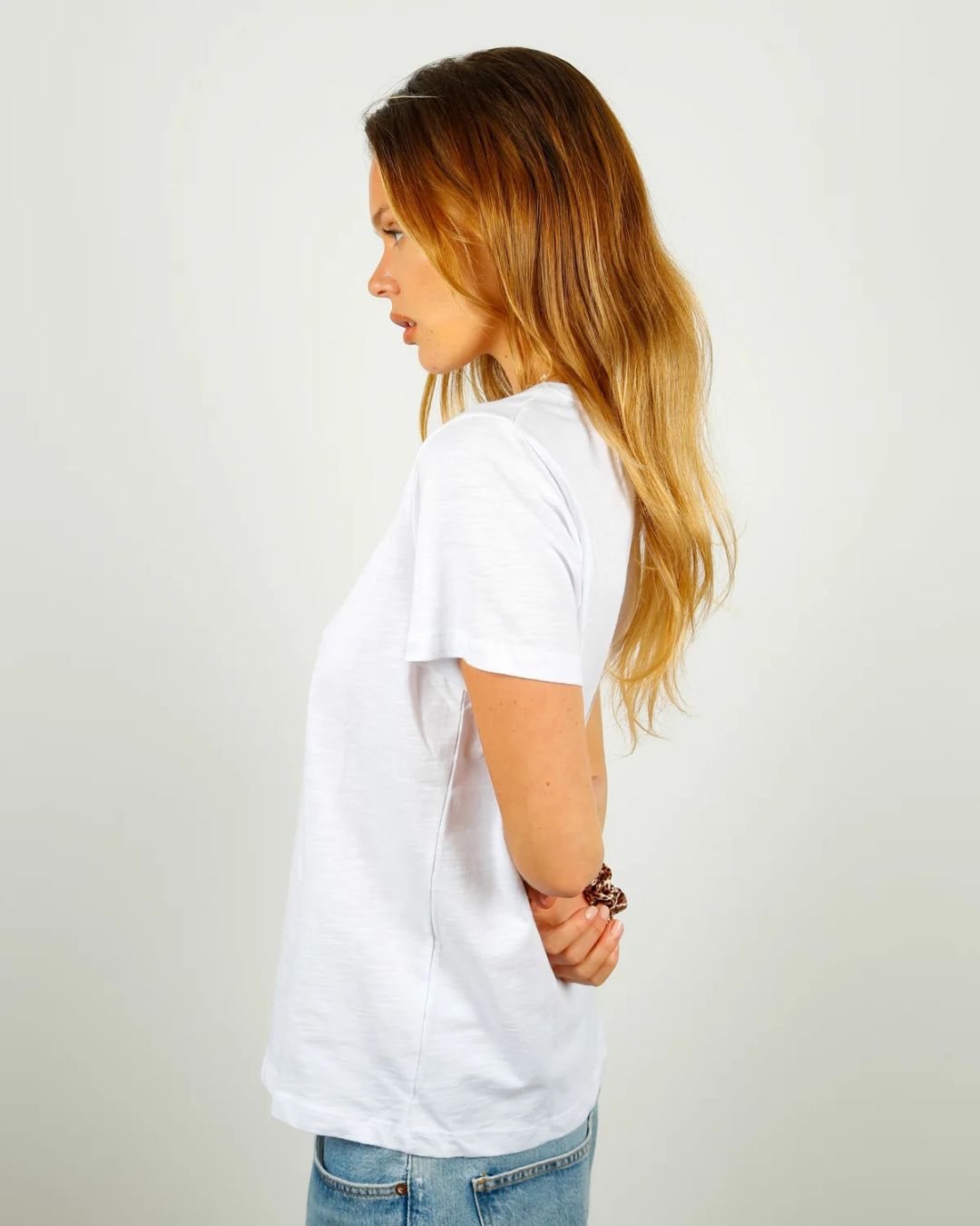 PARK SS Cotton Rd Neck in White