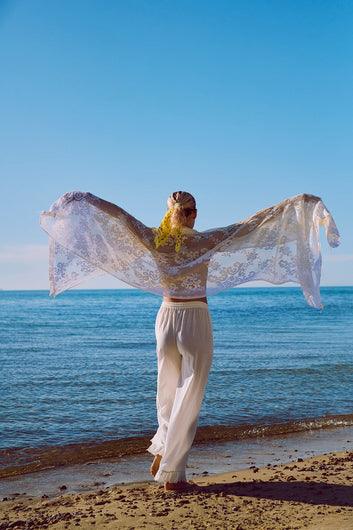 HABIBA Pattie Frill Pants in Vanilla