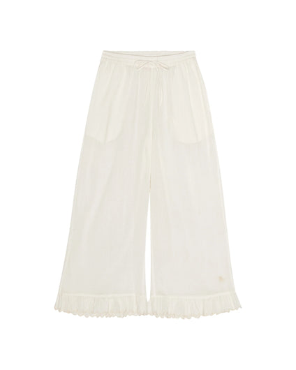HABIBA Pattie Frill Pants in Vanilla