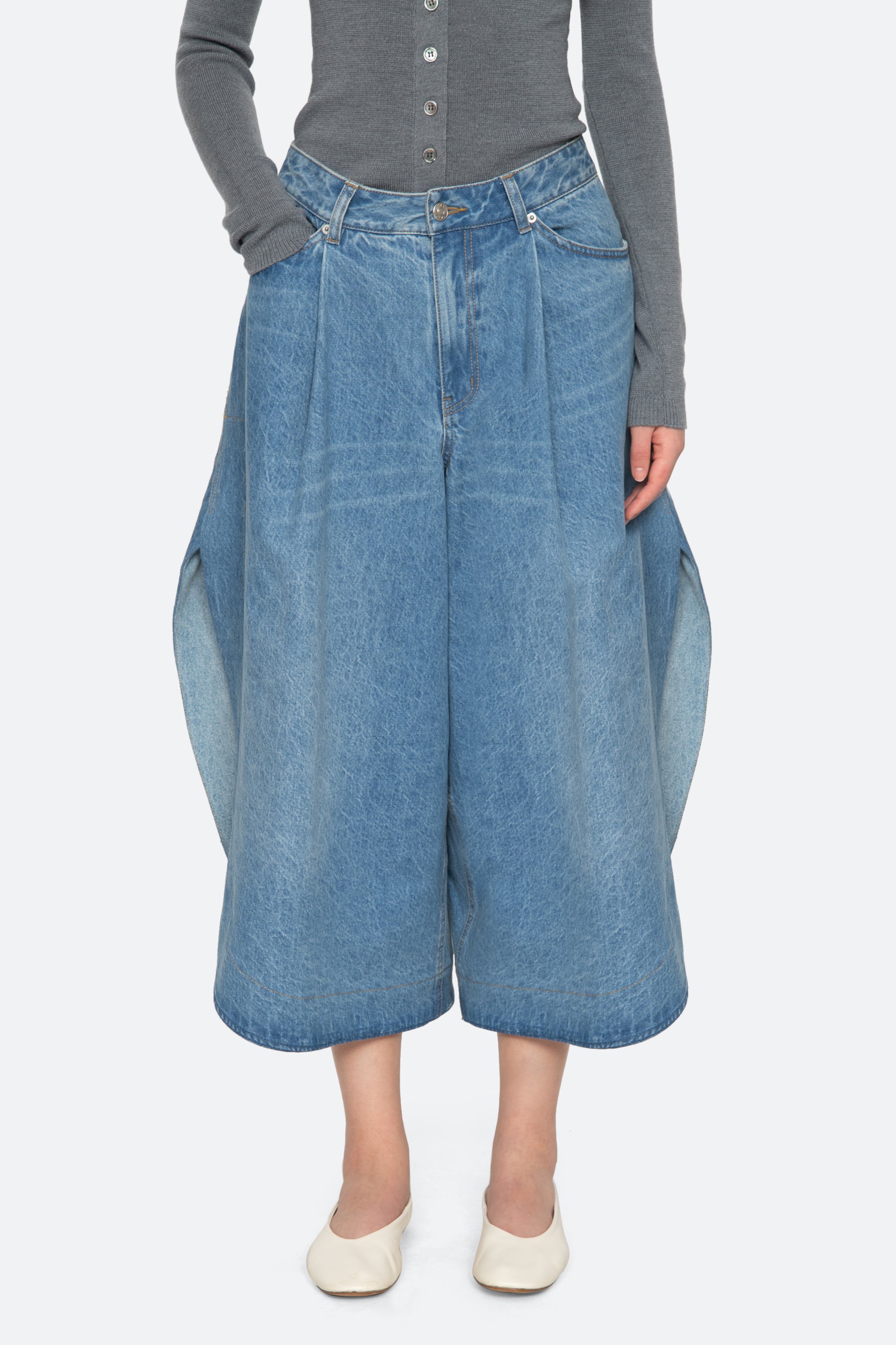 Sea New York Milene Denim Culotte - Blue