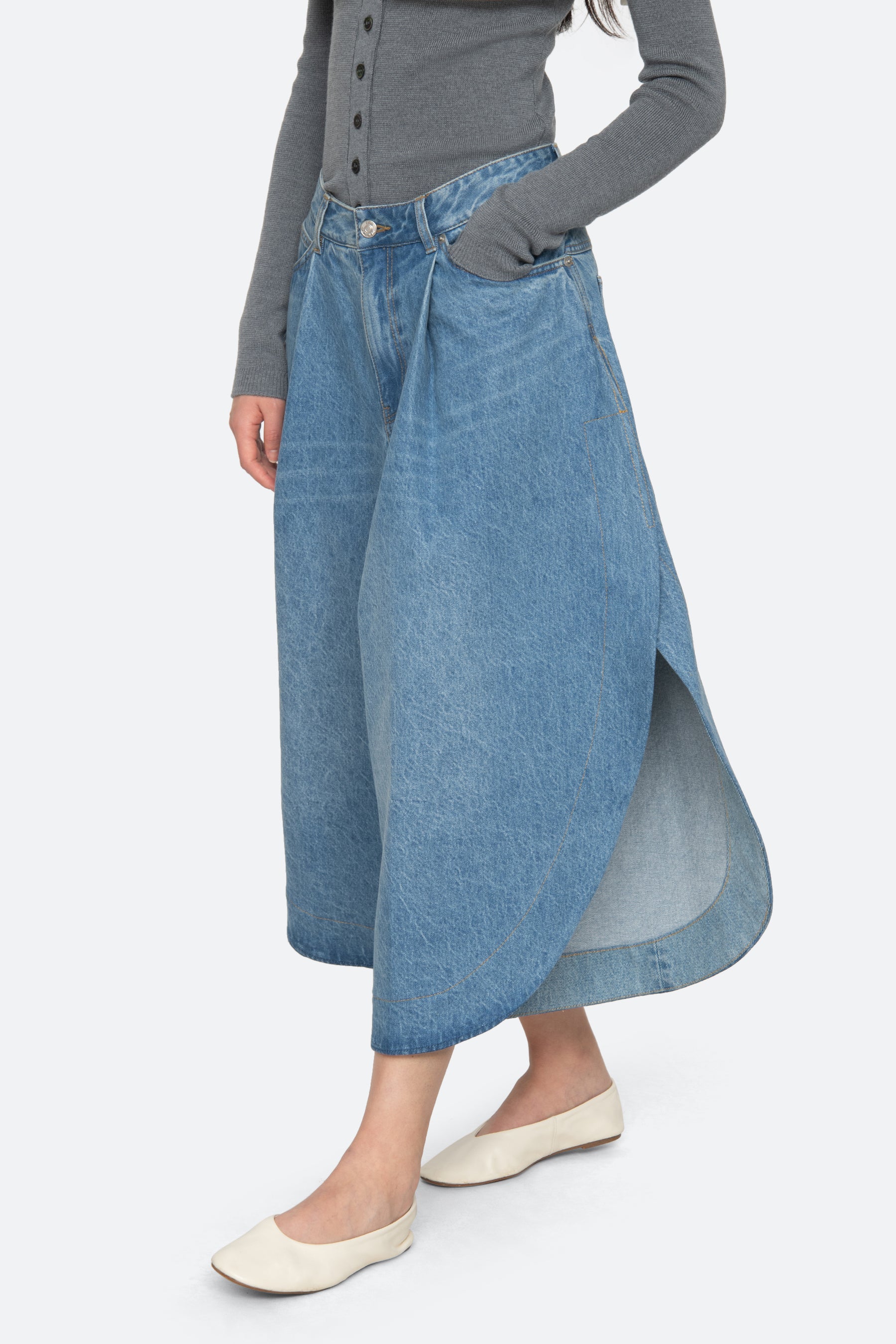 Sea New York Milene Denim Culotte - Blue