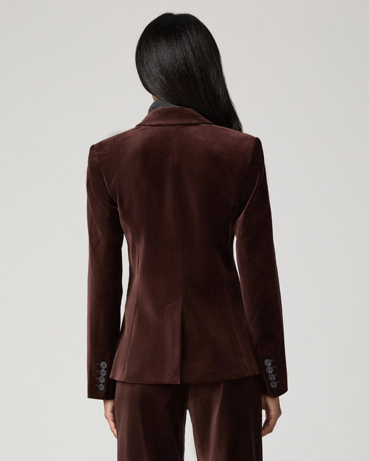 Paige Chelsee Velvet Blazer - Burgundy