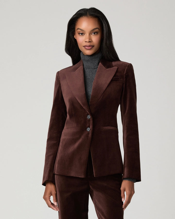 Paige Chelsee Velvet Blazer - Burgundy