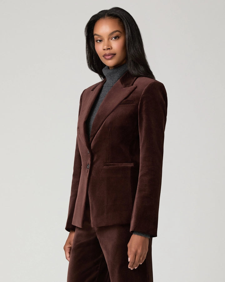Paige Chelsee Velvet Blazer - Burgundy