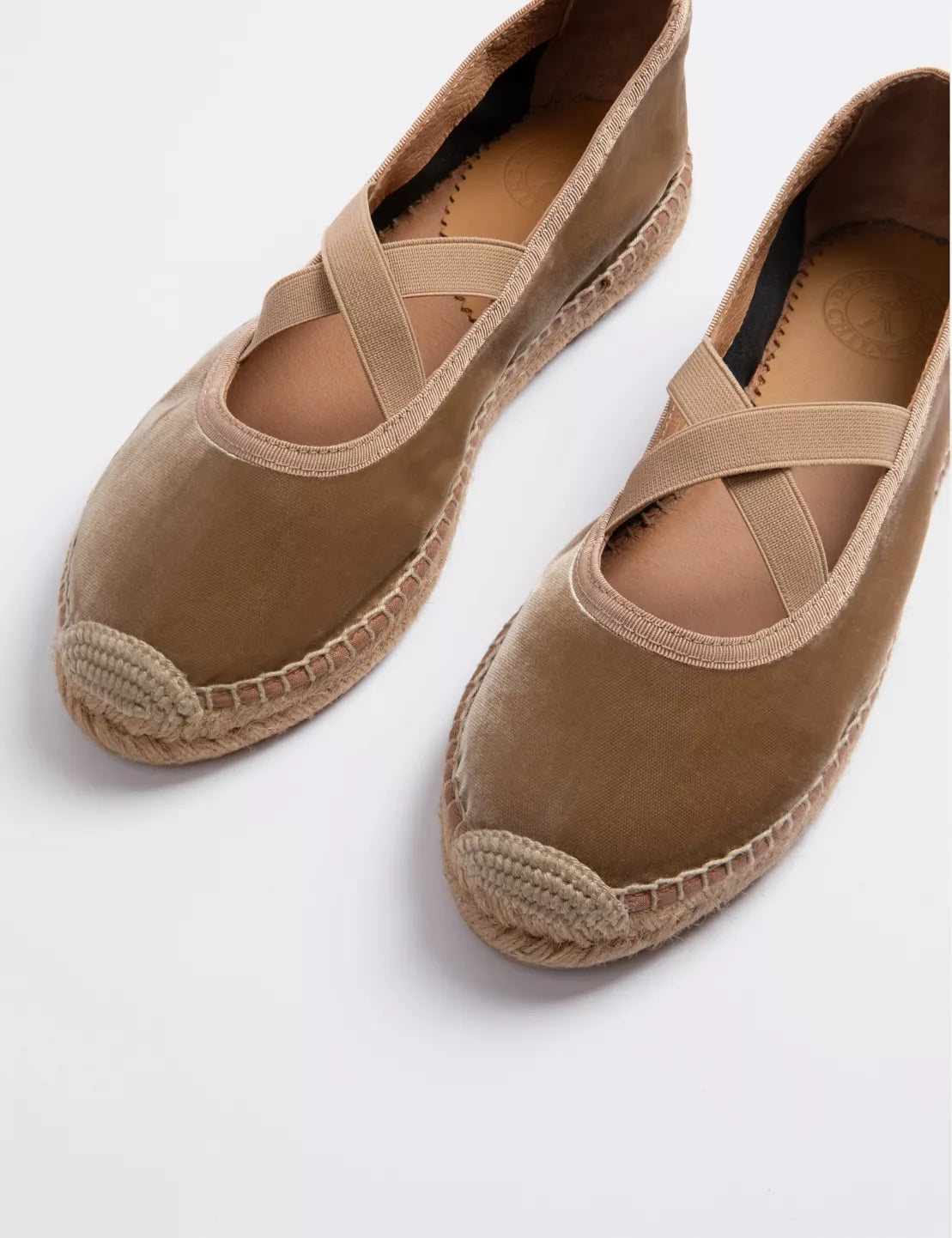 Penelope Chilvers Chico Velvet Espadrille in Honey