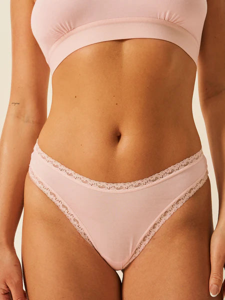 Stripe & Stare Thong in Pink-a-Boo