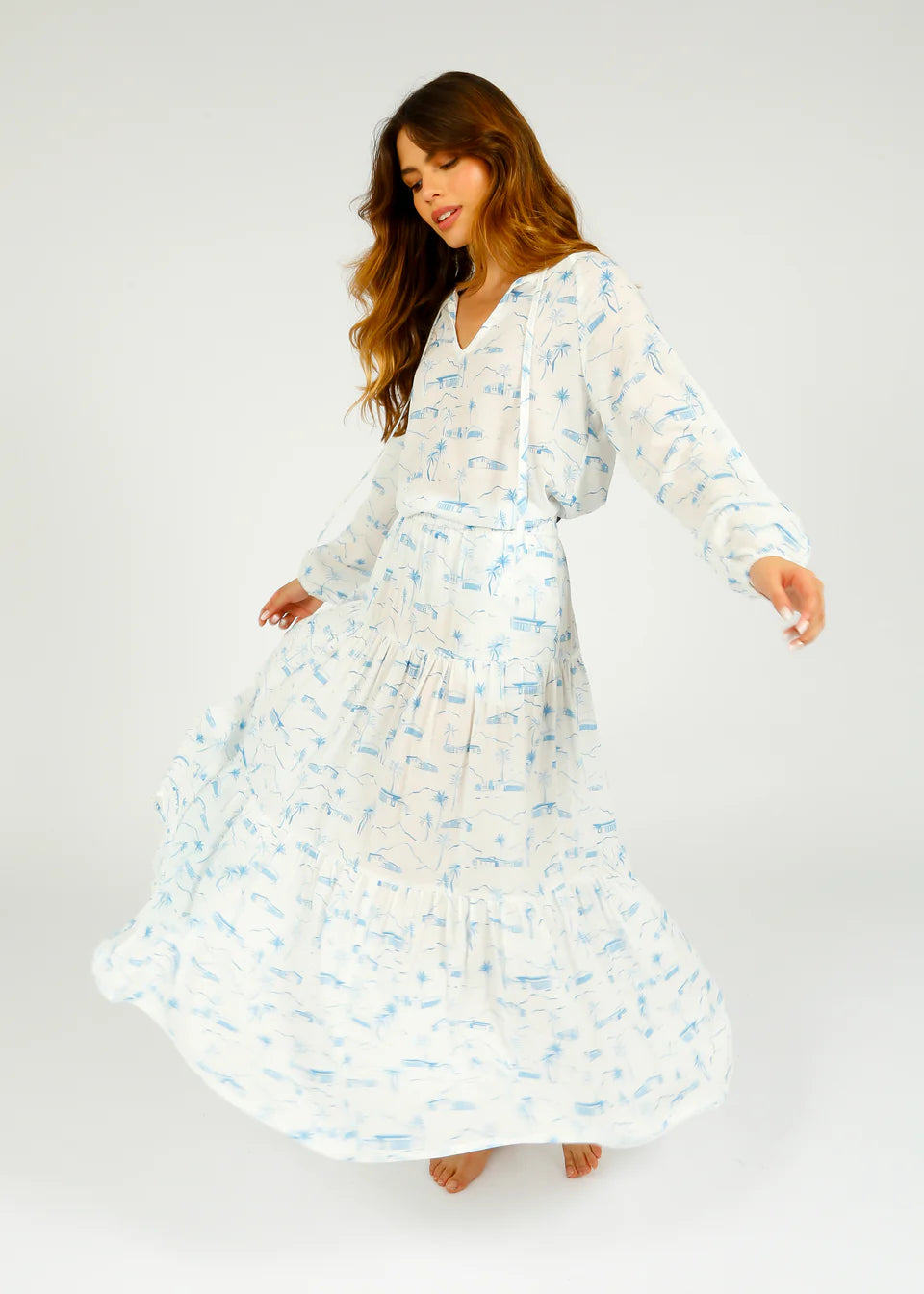 Primrose Park Ava Skirt in Landscapes White