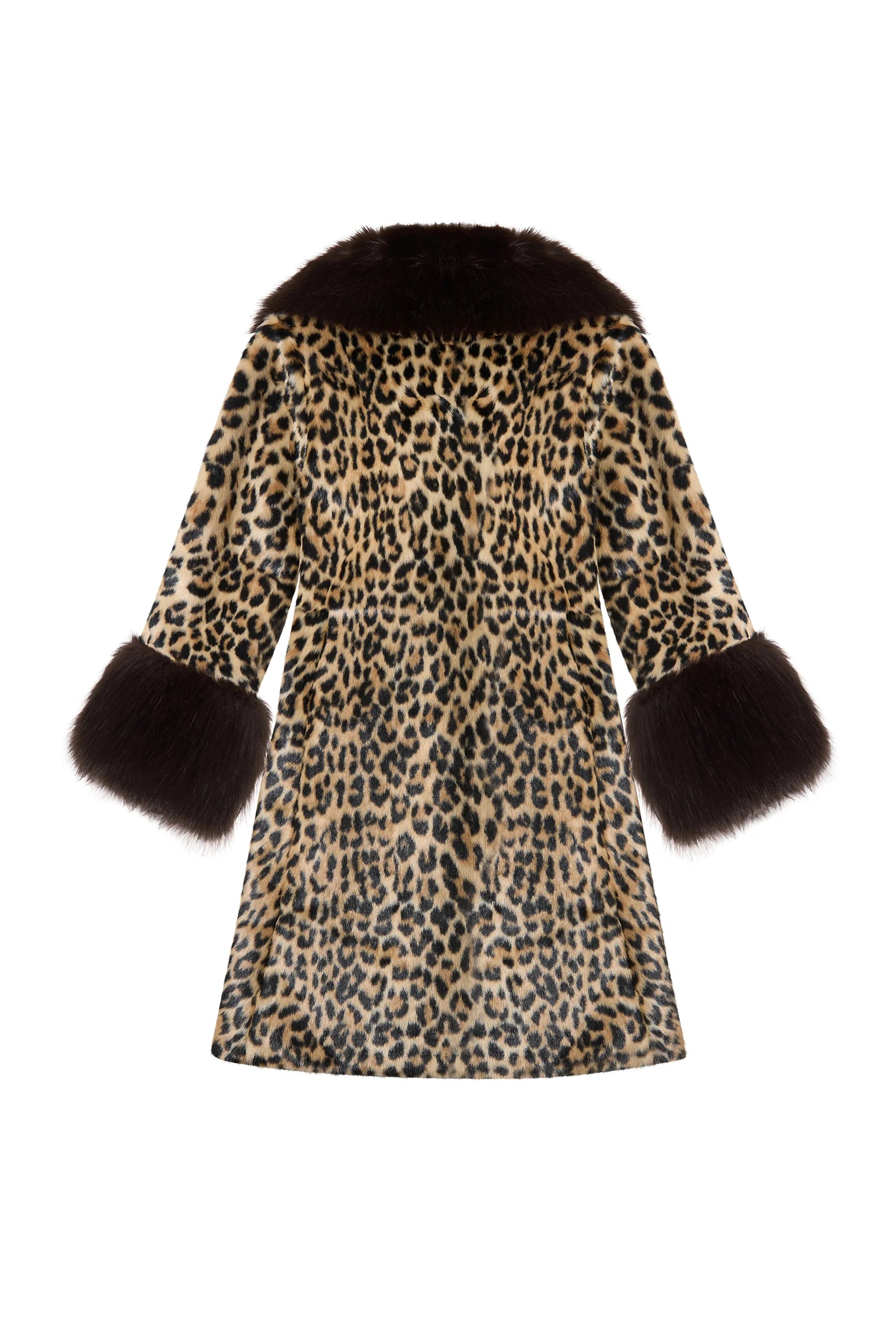 Queens of Archive Francoise Coat with Detachable Collar - Animal Print