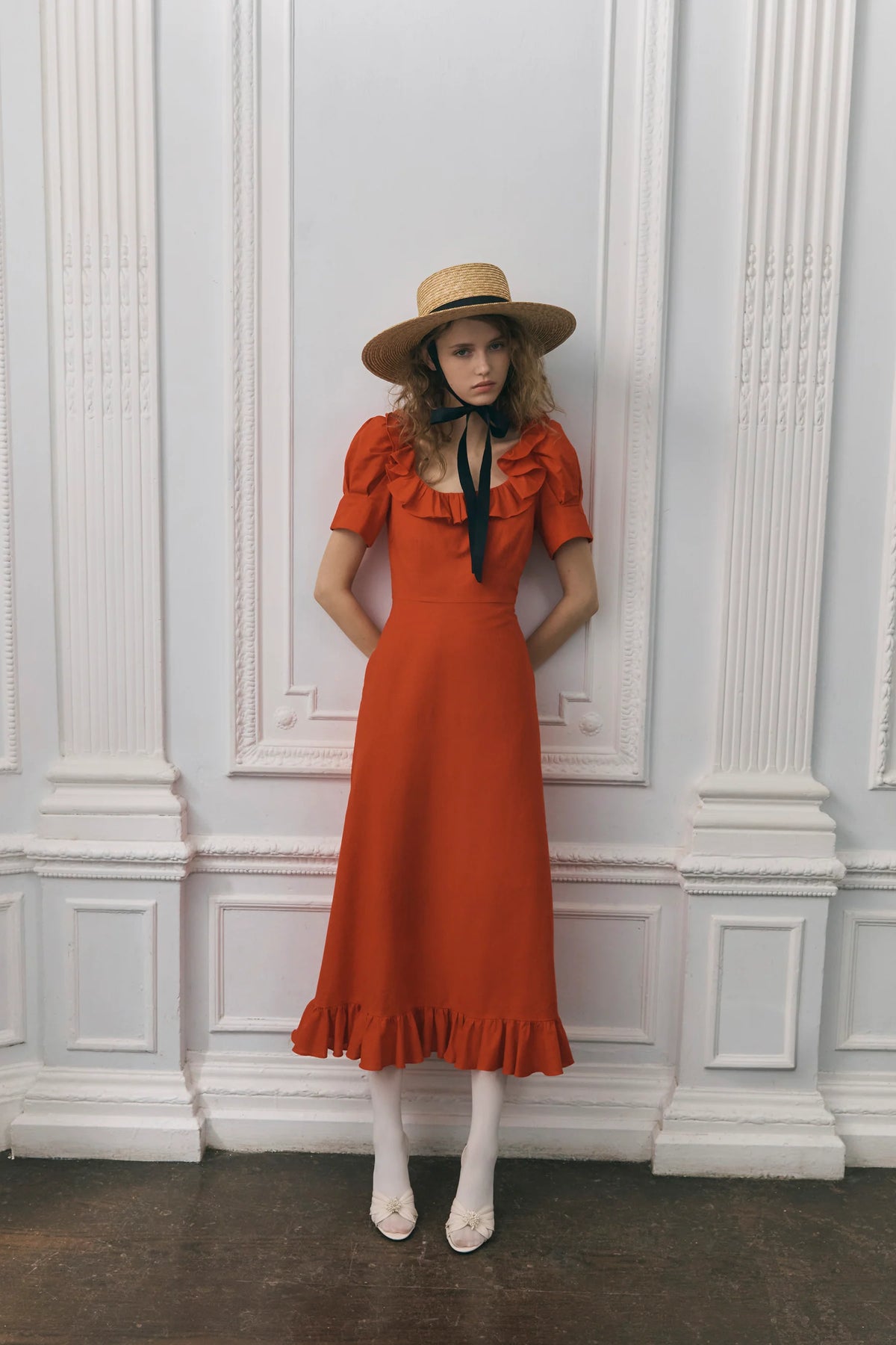 Queens of Archive Darcy Dress in Tomato Red – shopatanna