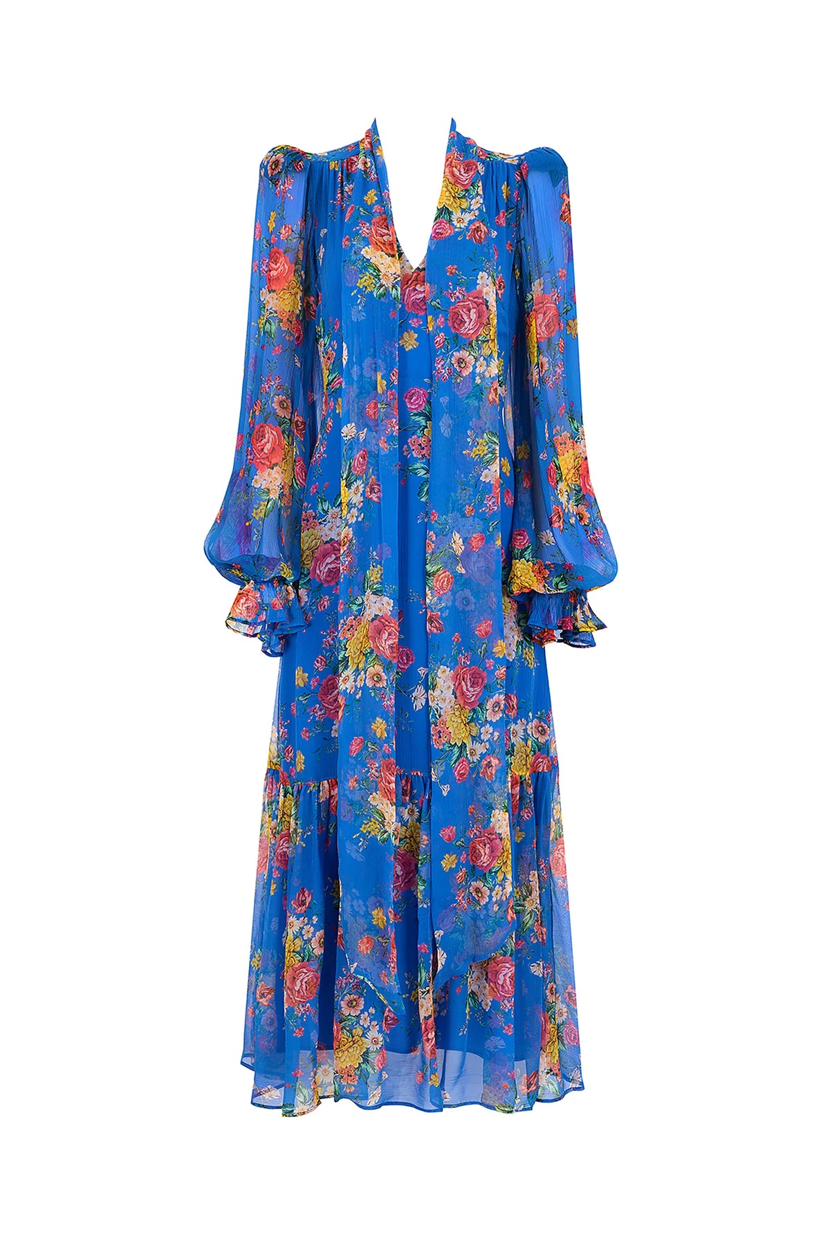 blue dress for baby girl Queens of Archive Marnie Floral Maxi Dress | Dutch Cobalt