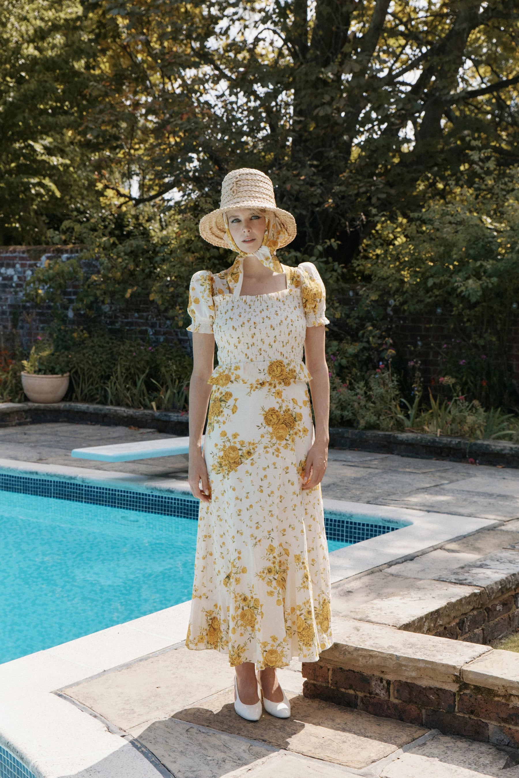 Queens of Archive Verity Dress in Mixed Yellow Prairie Floral