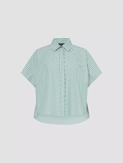 R&B Martha SS Stripe Poplin Shirt in Pinestripe