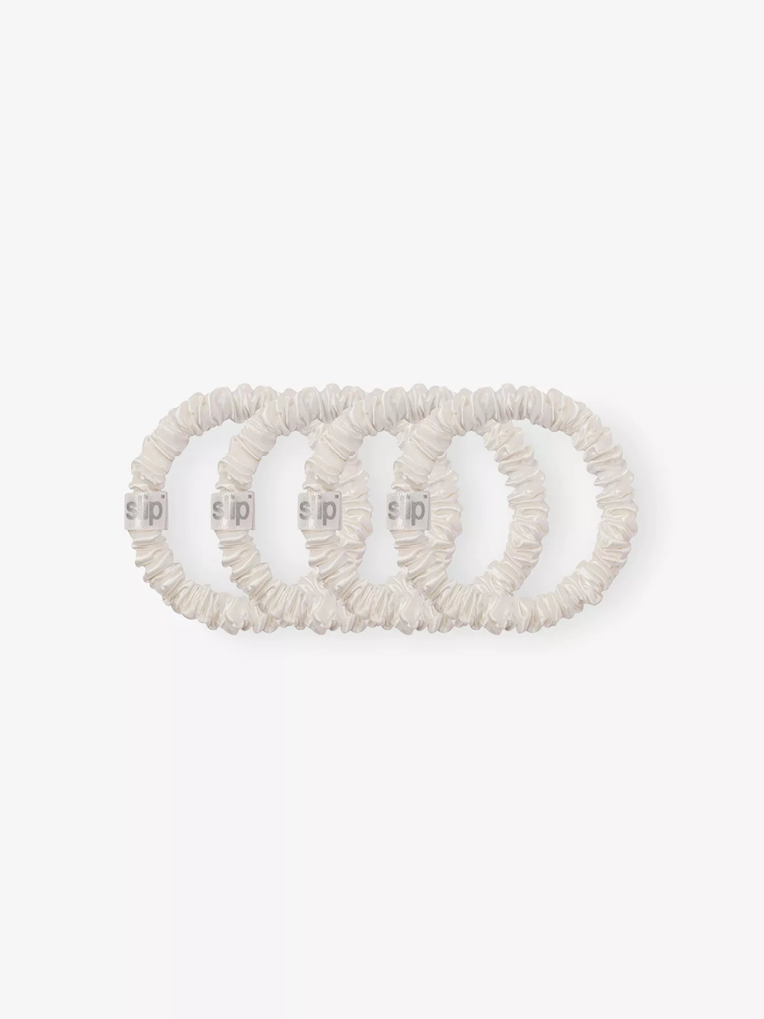 SLIP Back to Basics Pure Silk Scrunchies in White