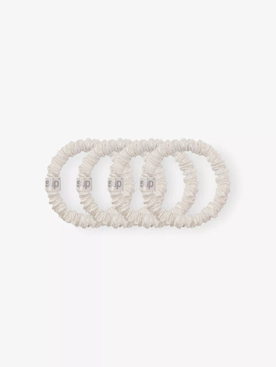 SLIP Back to Basics Pure Silk Scrunchies in White