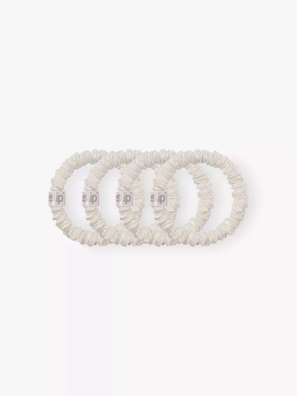 SLIP Back to Basics Pure Silk Scrunchies in White