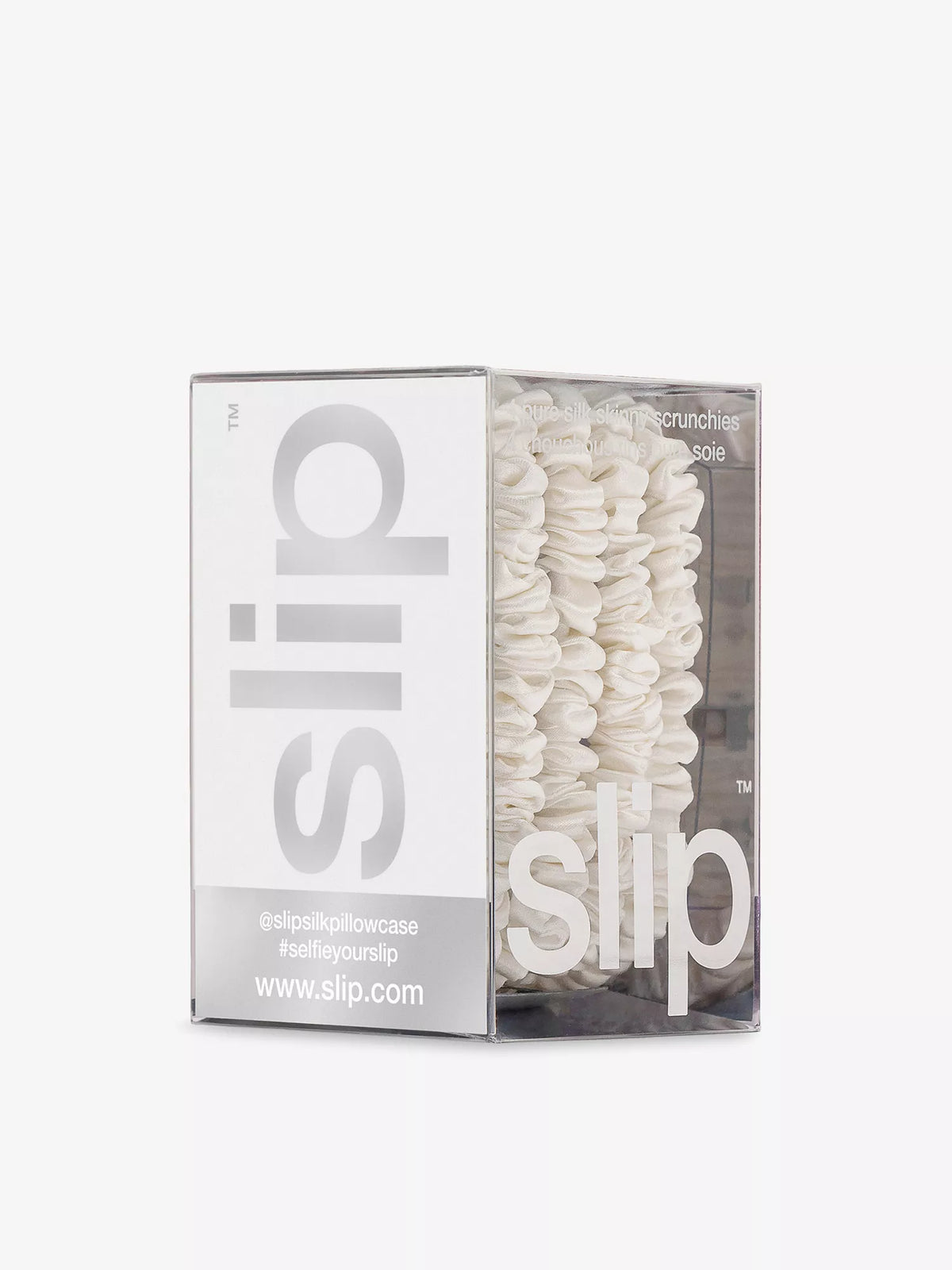 SLIP Back to Basics Pure Silk Scrunchies in White