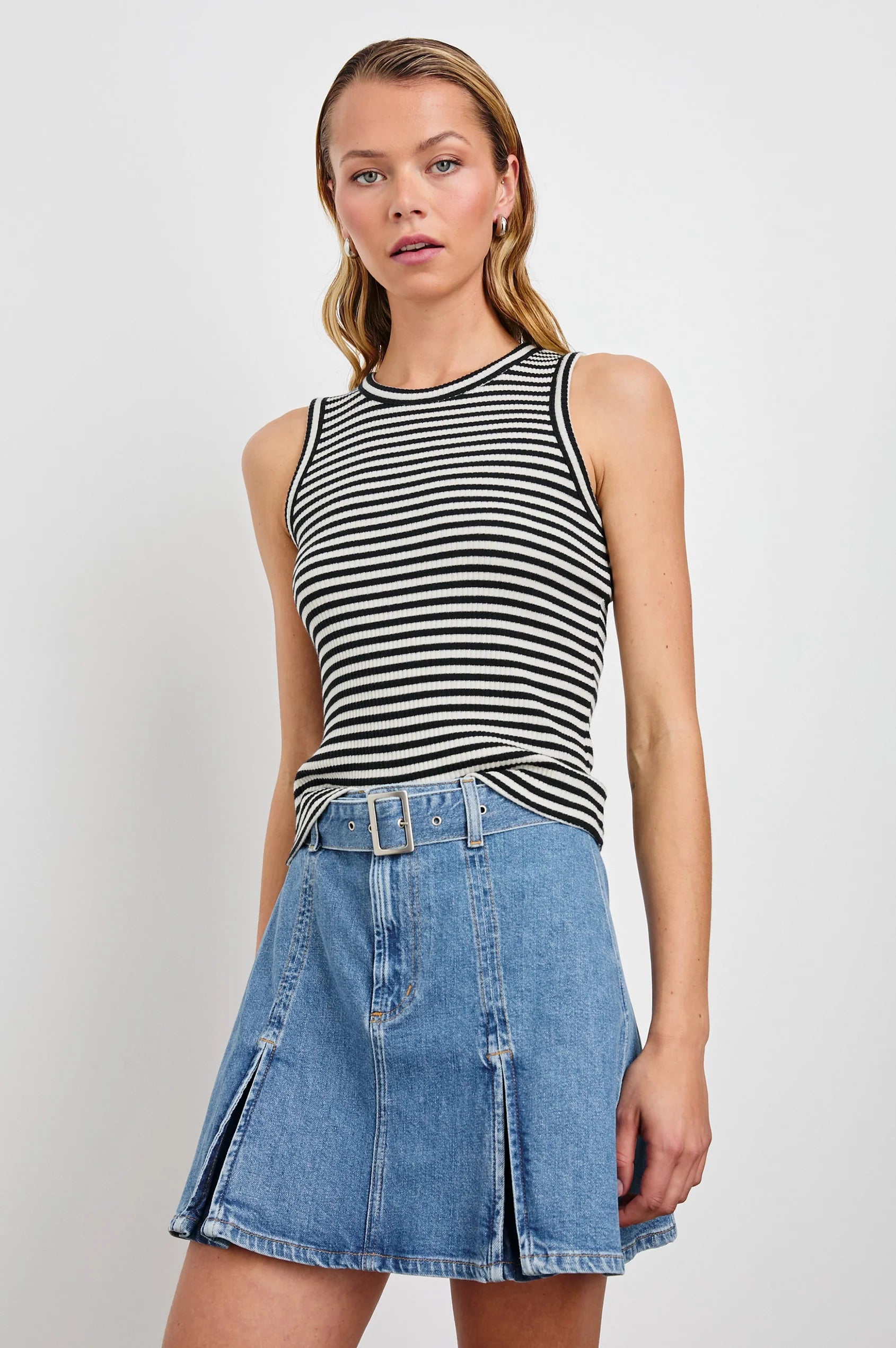 RAILS Racer Tank in Black Birch Stripe
