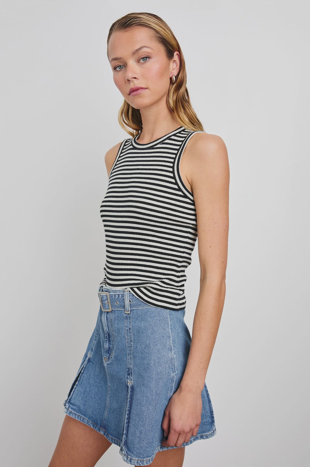 RAILS Racer Tank in Black Birch Stripe