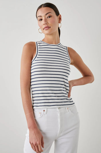 RAILS Racer Tank in Sailor Stripe Navy