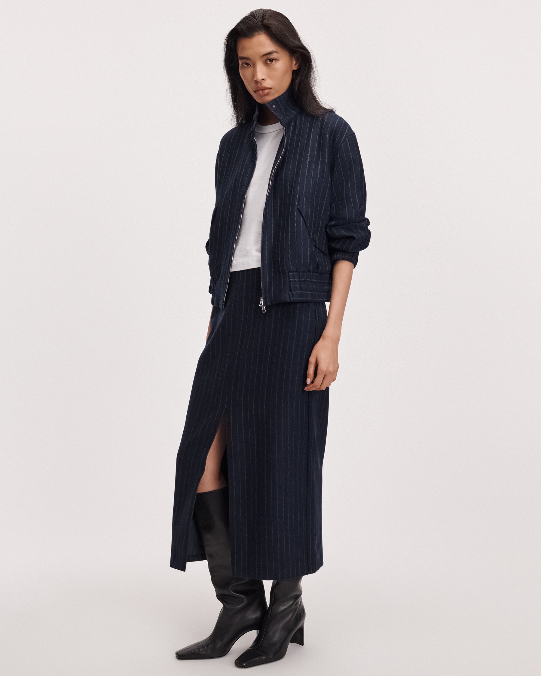 Rag & Bone Bessie Midi Skirt - Navy Multi