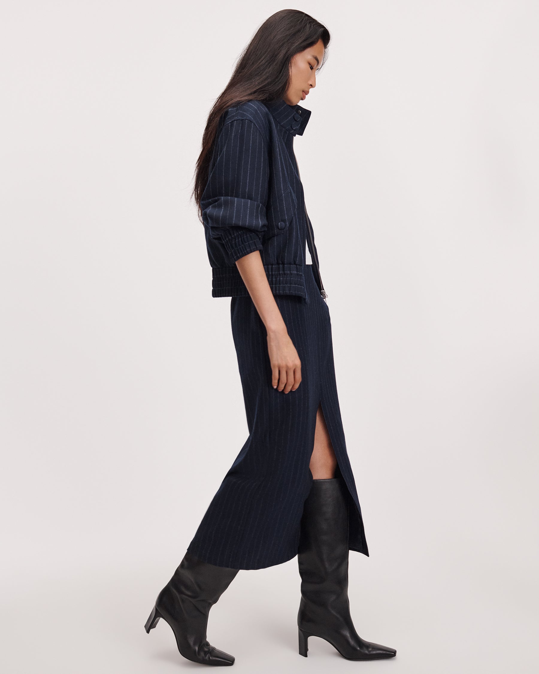 Rag & Bone Bessie Midi Skirt - Navy Multi
